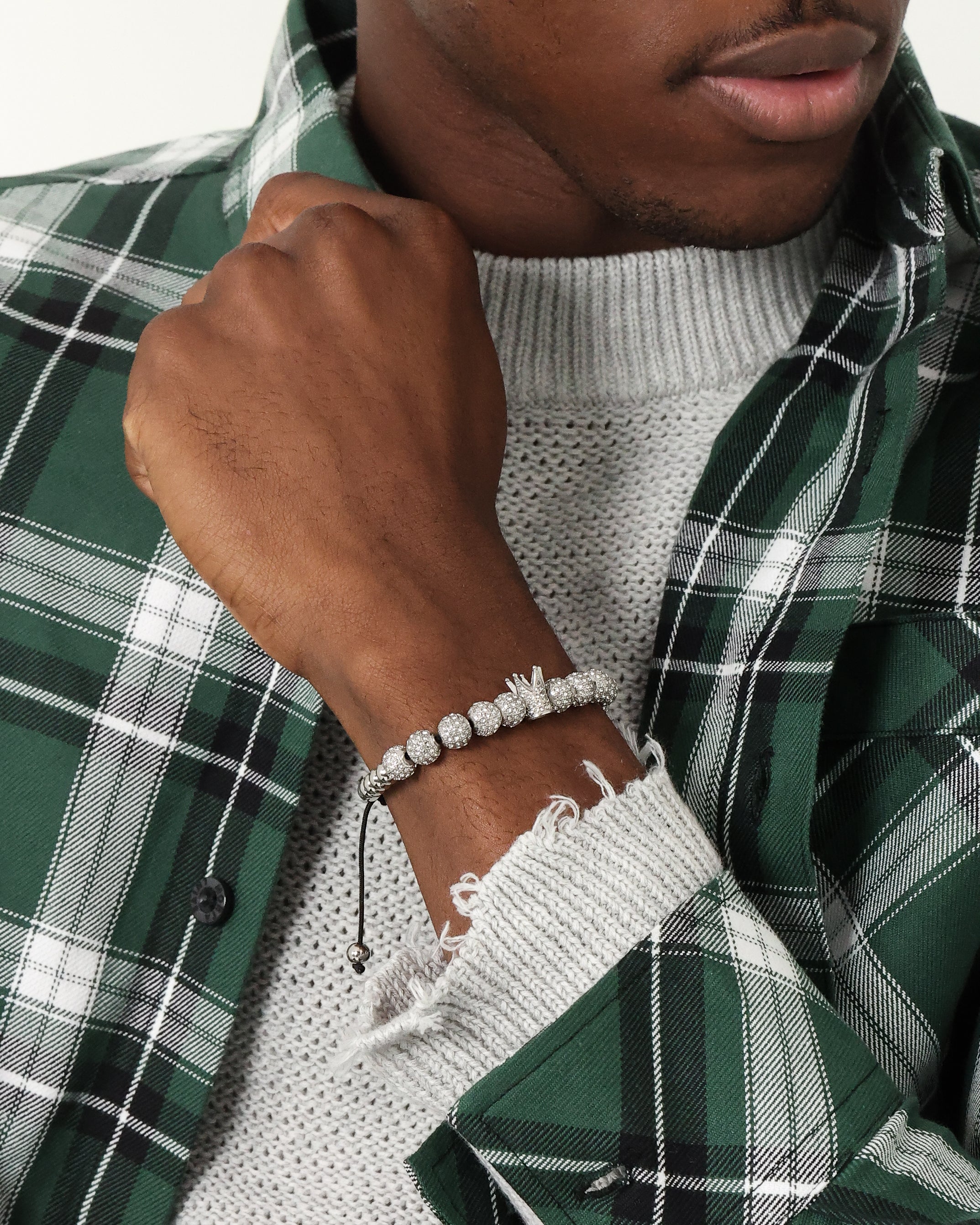 Saint Morta Crown Bracelet Iced White Gold