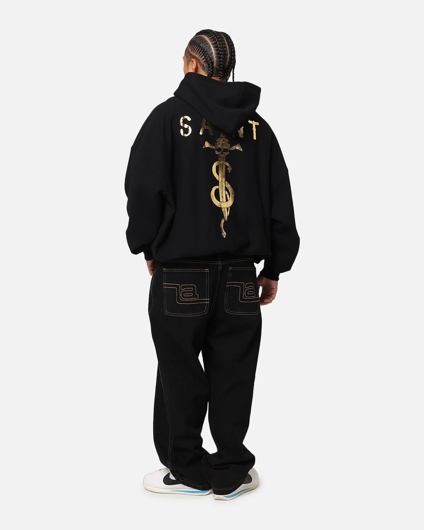 Saint Morta Daggers Premium Hoodie Black/Gold - Image 3