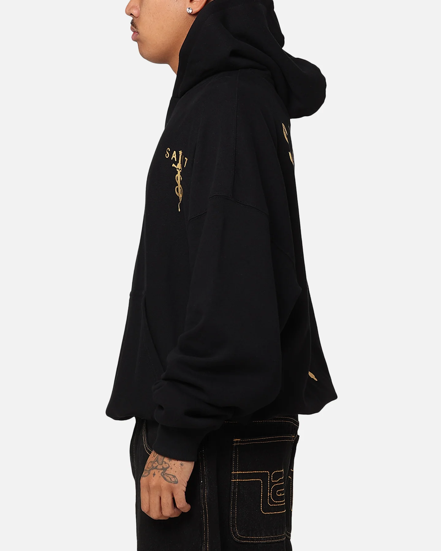 Saint Morta Daggers Premium Hoodie Black/Gold - Image 6