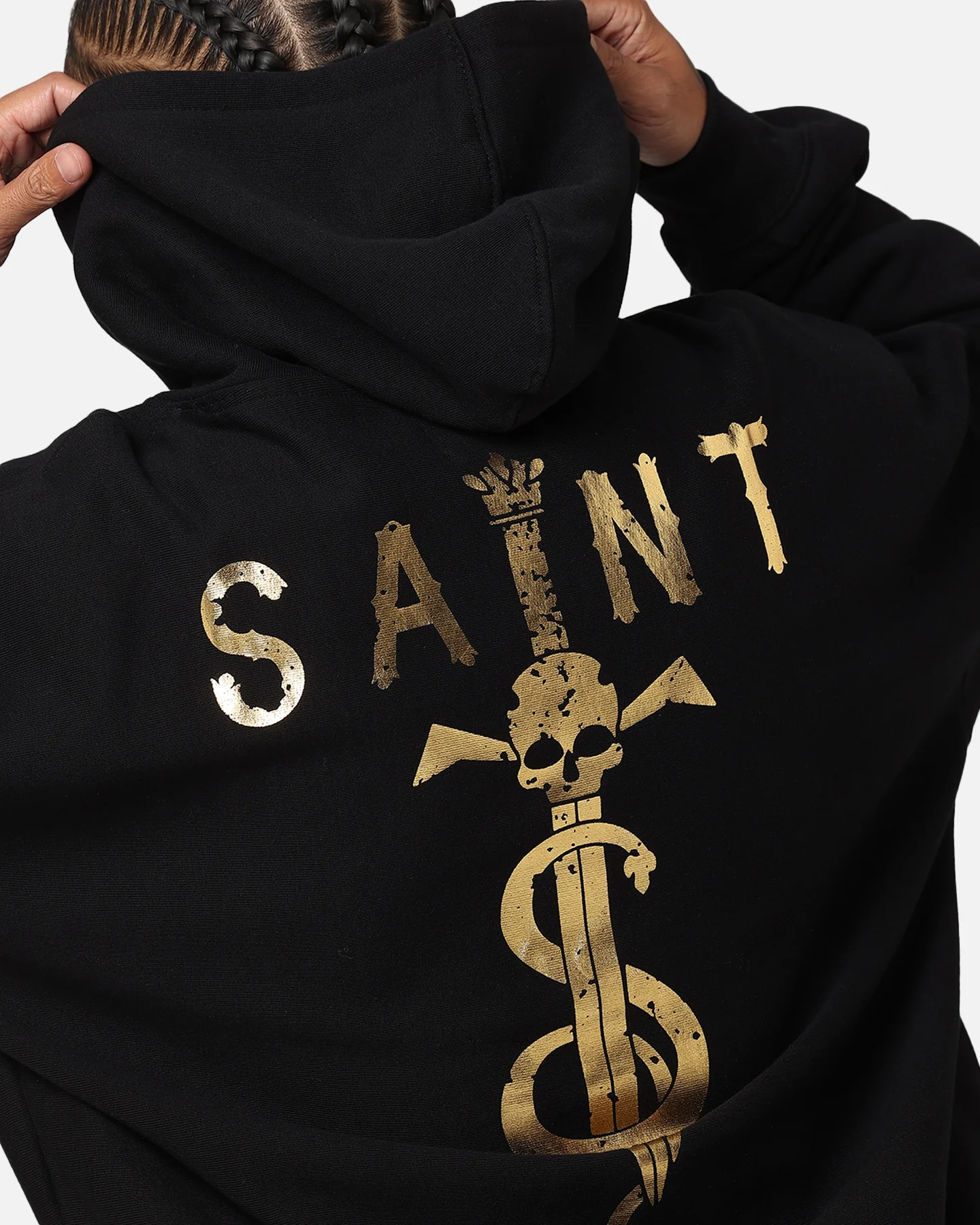Saint Morta Daggers Premium Hoodie Black/Gold - Image 7