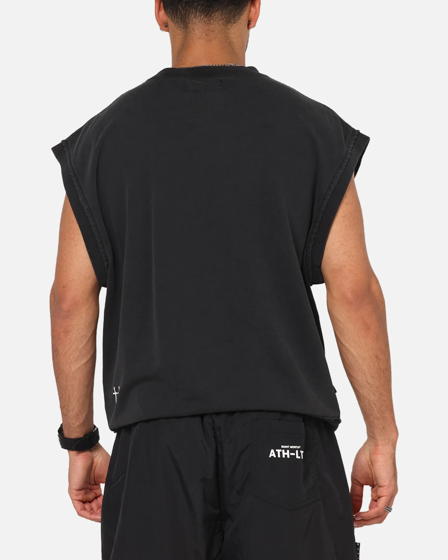 Saint Morta Divine League Cut Off Sweater Washed Black - Image 3