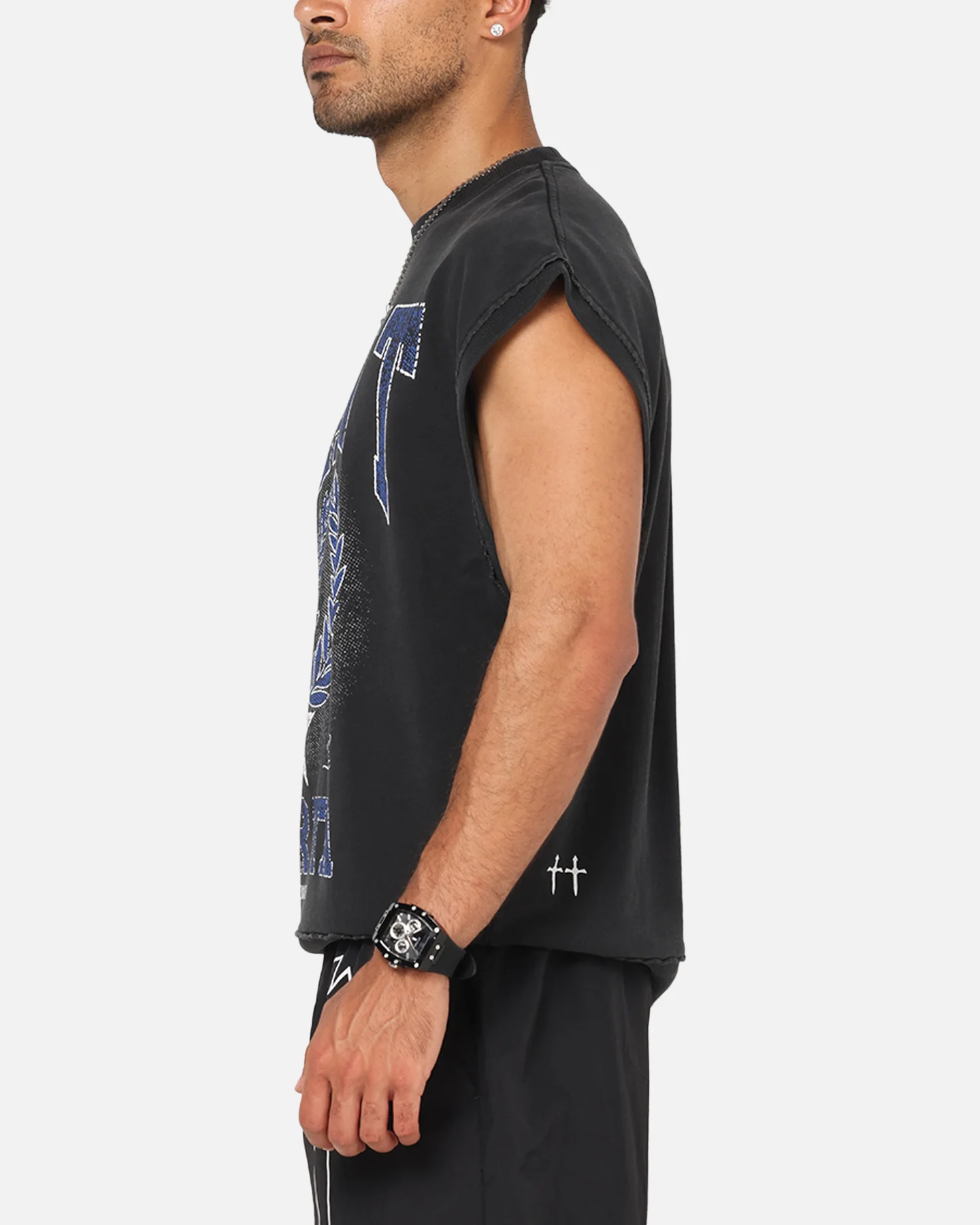 Saint Morta Divine League Cut Off Sweater Washed Black - Image 5