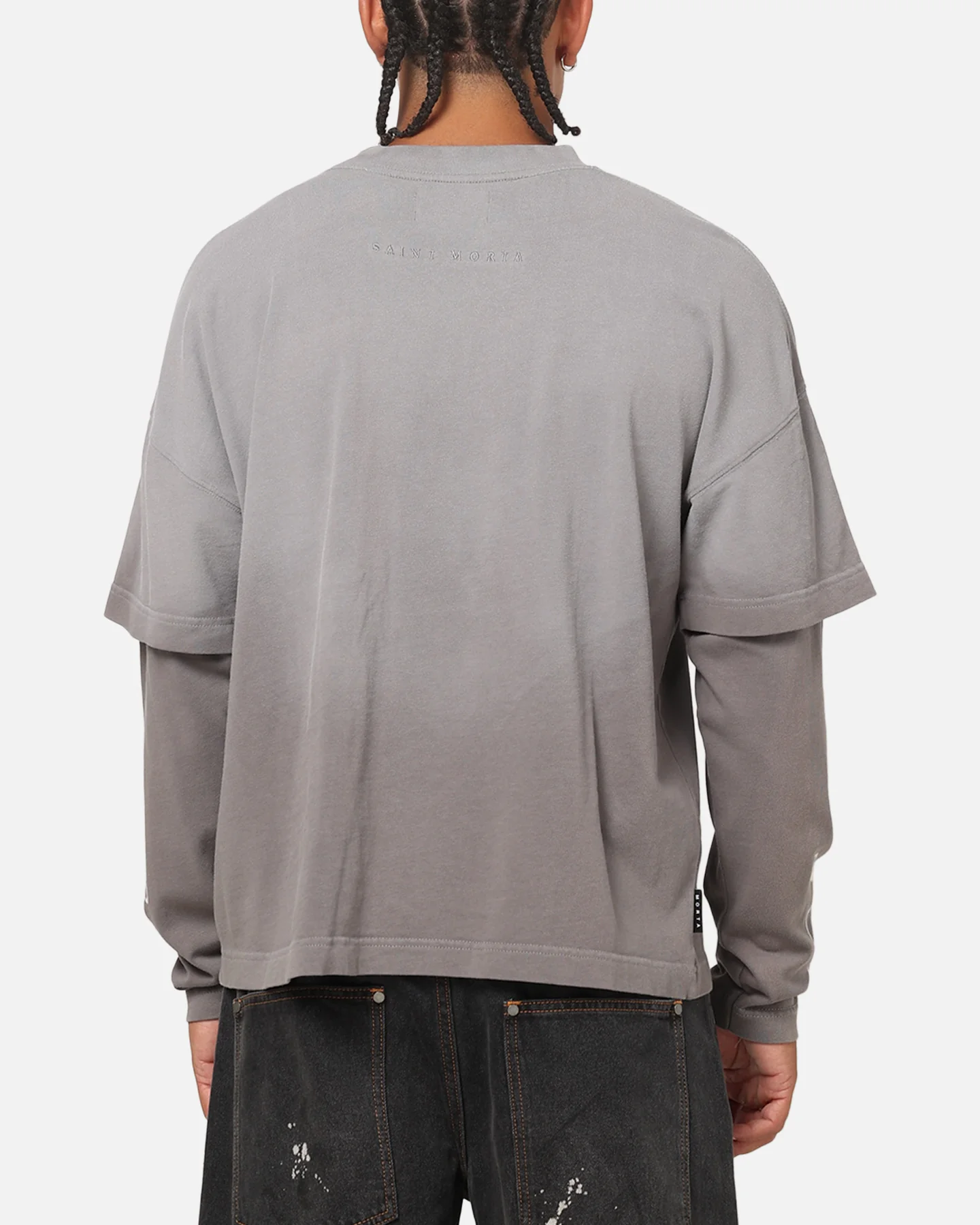 Saint Morta Divine Regiment Long Sleeve T-Shirt White/Grey - Image 3