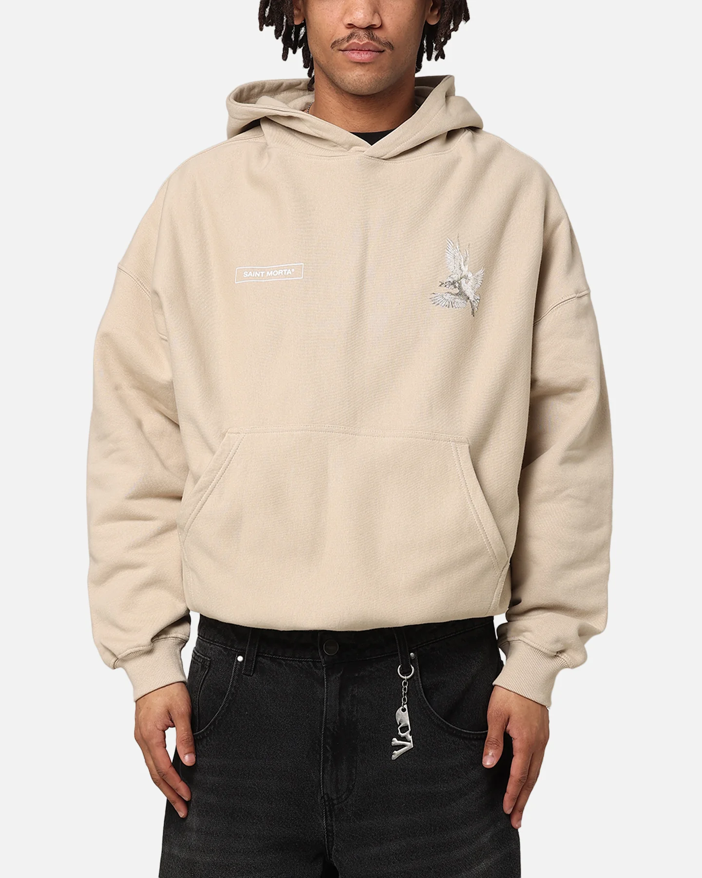 Saint Morta Doves Vintage Hoodie Stone - Image 2