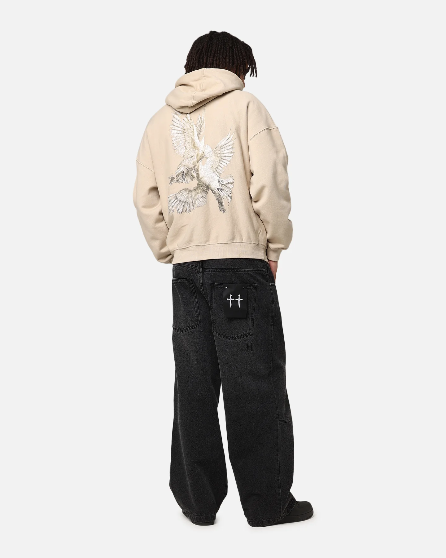 Saint Morta Doves Vintage Hoodie Stone - Image 3