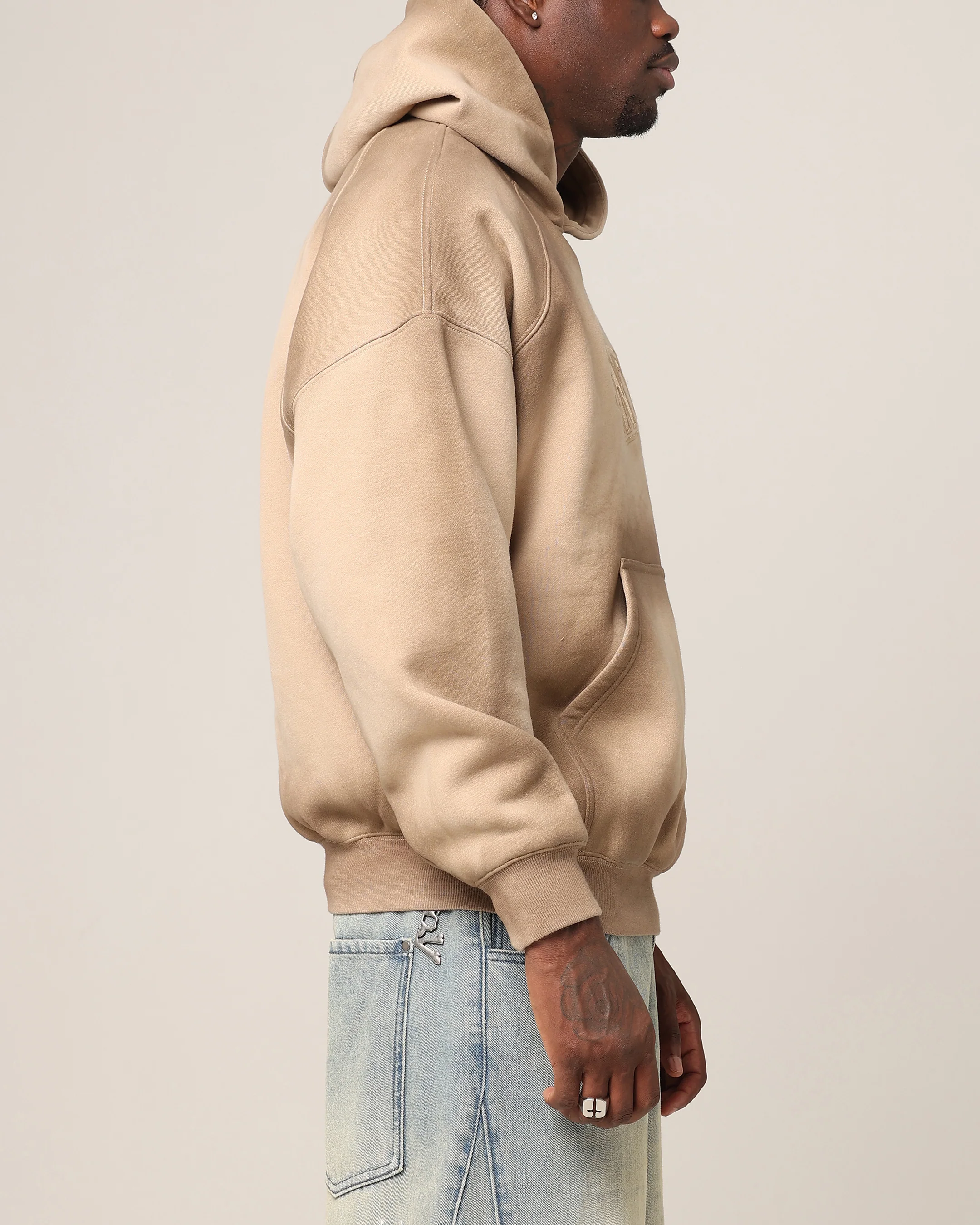 Saint Morta Faded Motor Hoodie Stone - Image 4