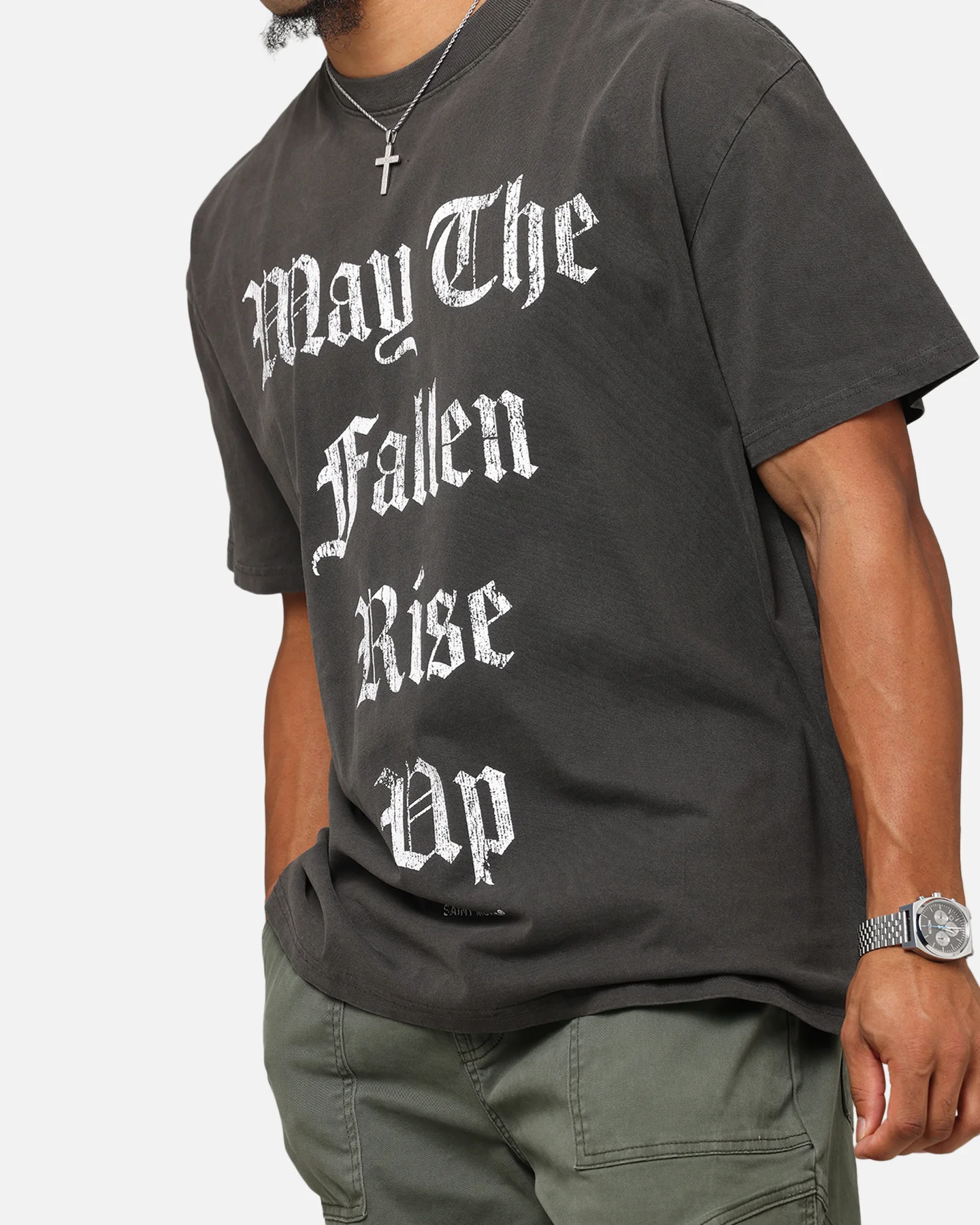 Saint Morta Fallen Rising Boxy T-Shirt Black Wash - Image 6