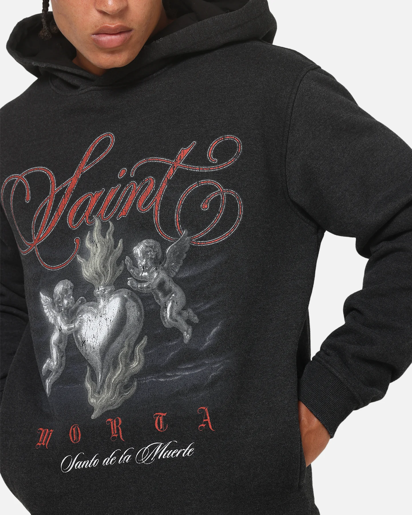Saint Morta Heavens Kitchen Boxy Hoodie Black Wash - Image 6