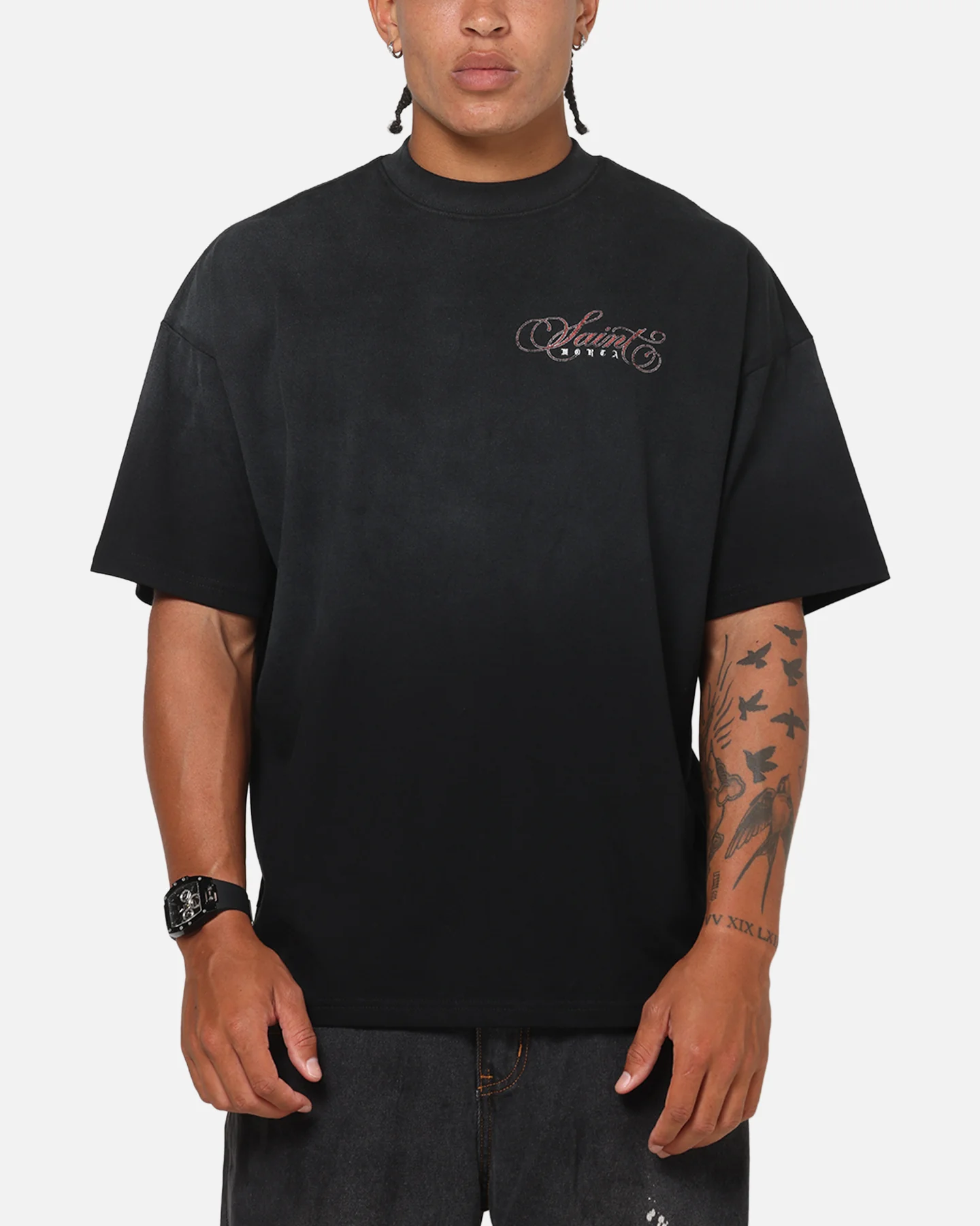 Saint Morta Heavens Kitchen Boxy T-Shirt Black Wash - Image 2