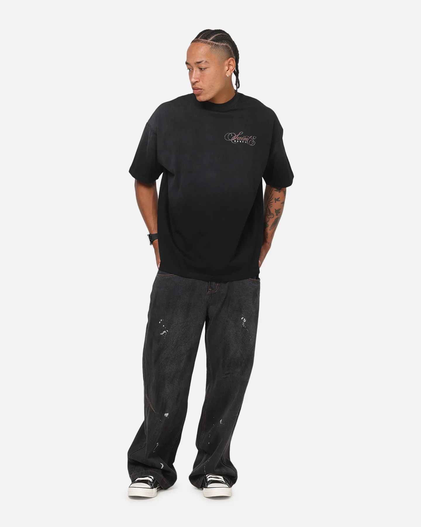 Saint Morta Heavens Kitchen Boxy T-Shirt Black Wash - Image 4