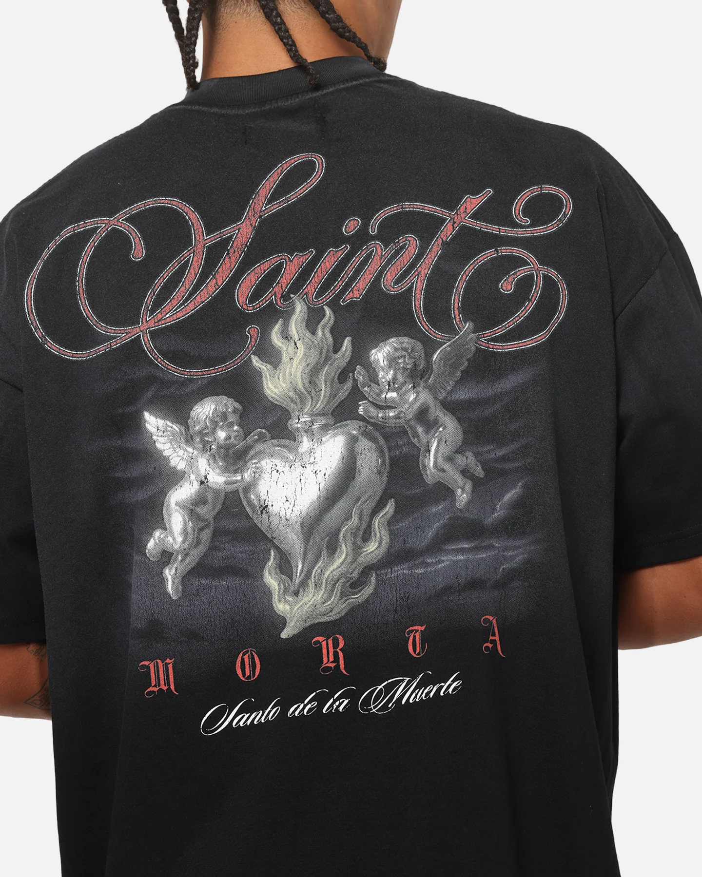 Saint Morta Heavens Kitchen Boxy T-Shirt Black Wash - Image 7