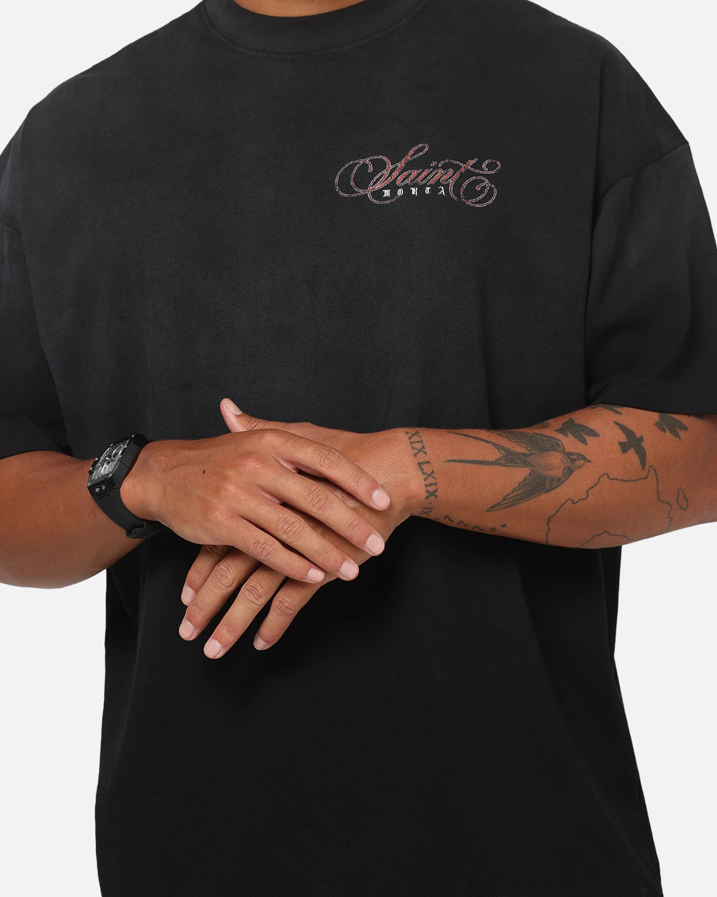 Saint Morta Heavens Kitchen Boxy T-Shirt Black Wash - Image 8