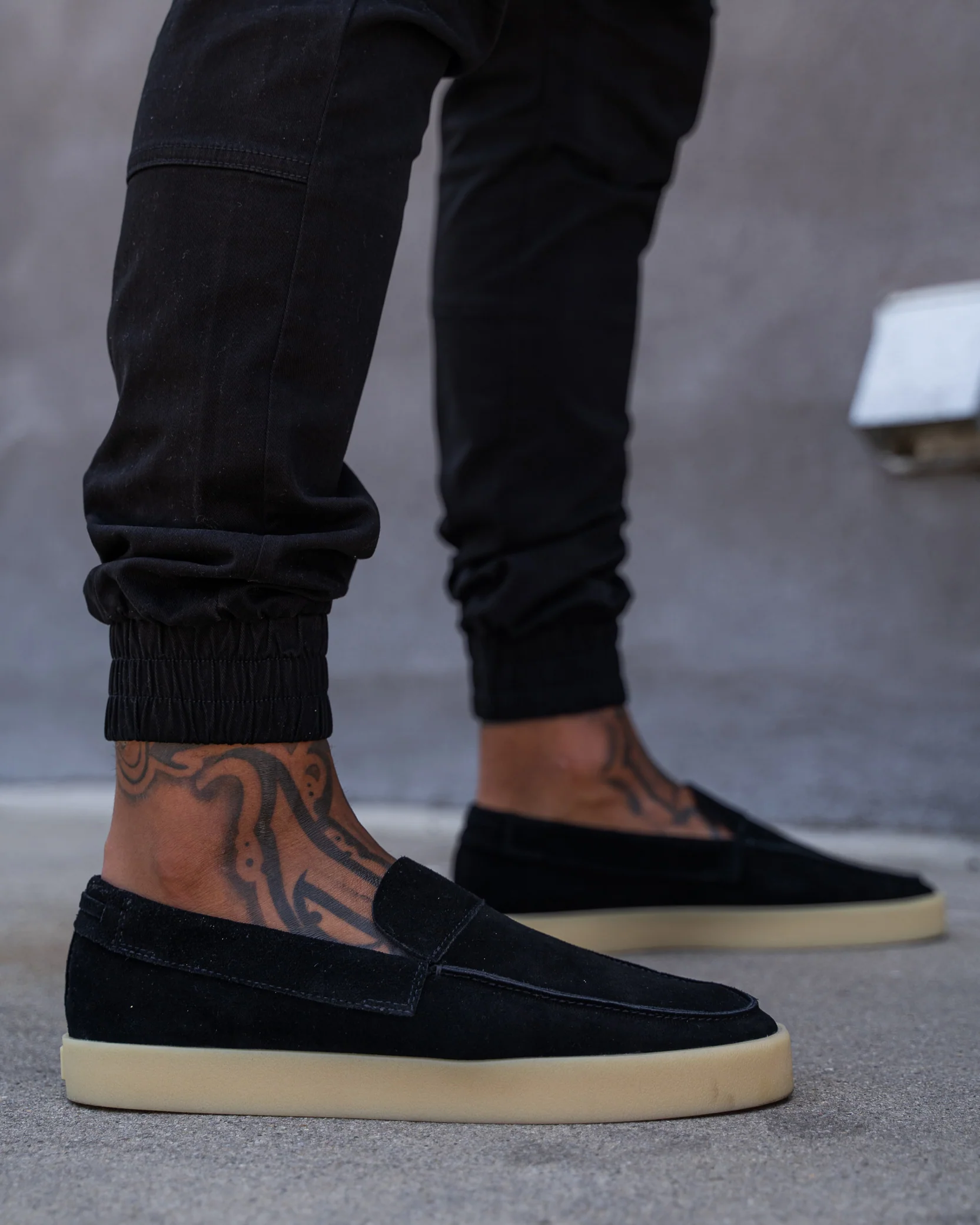 Saint Morta Hemisphere Suede Slip On Loafer Black/Gum - Image 2