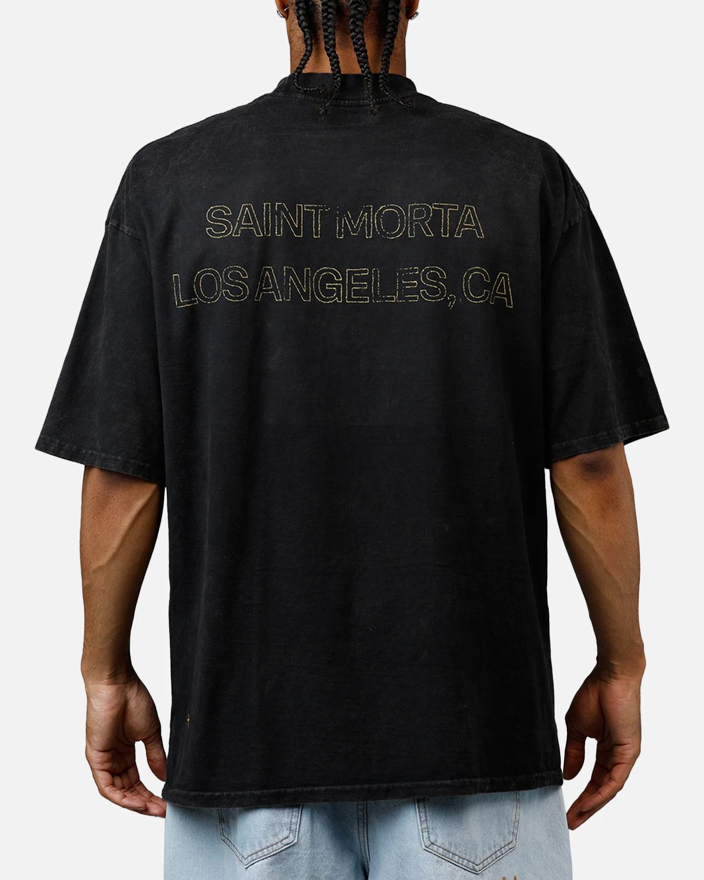 Saint Morta Highway Mock Neck T-Shirt Off Black - Image 2