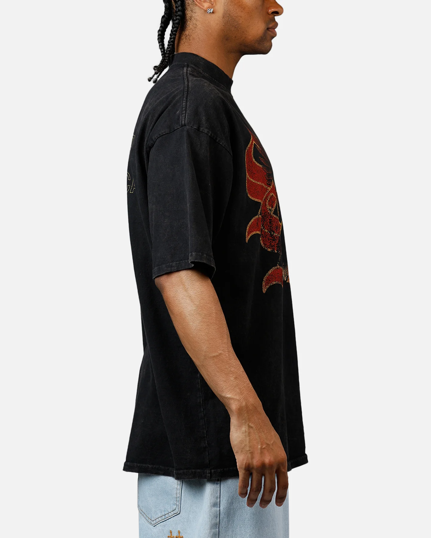Saint Morta Highway Mock Neck T-Shirt Off Black - Image 4