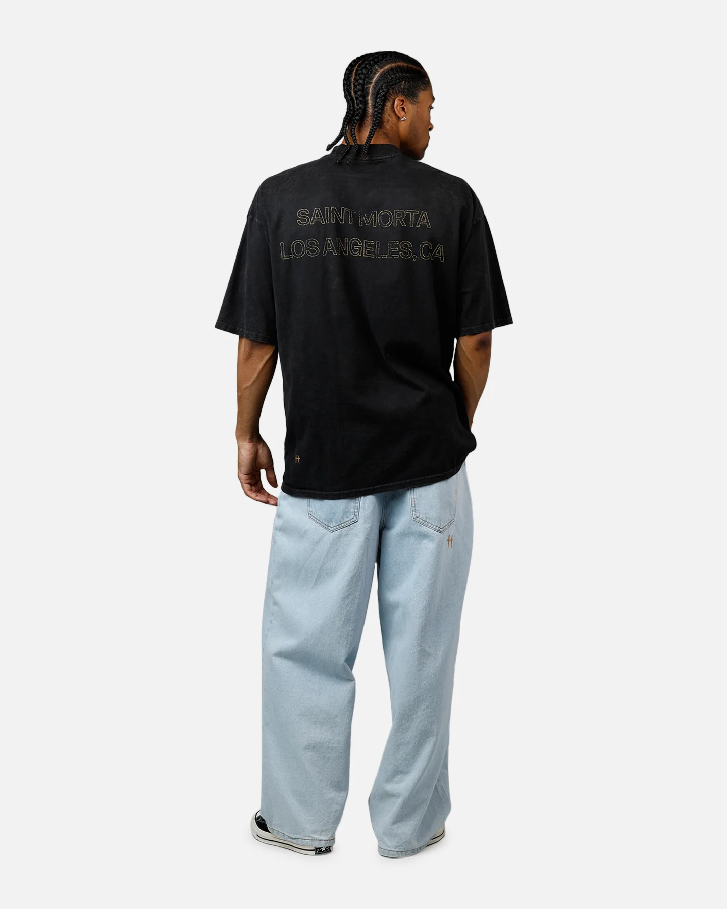 Saint Morta Highway Mock Neck T-Shirt Off Black - Image 6