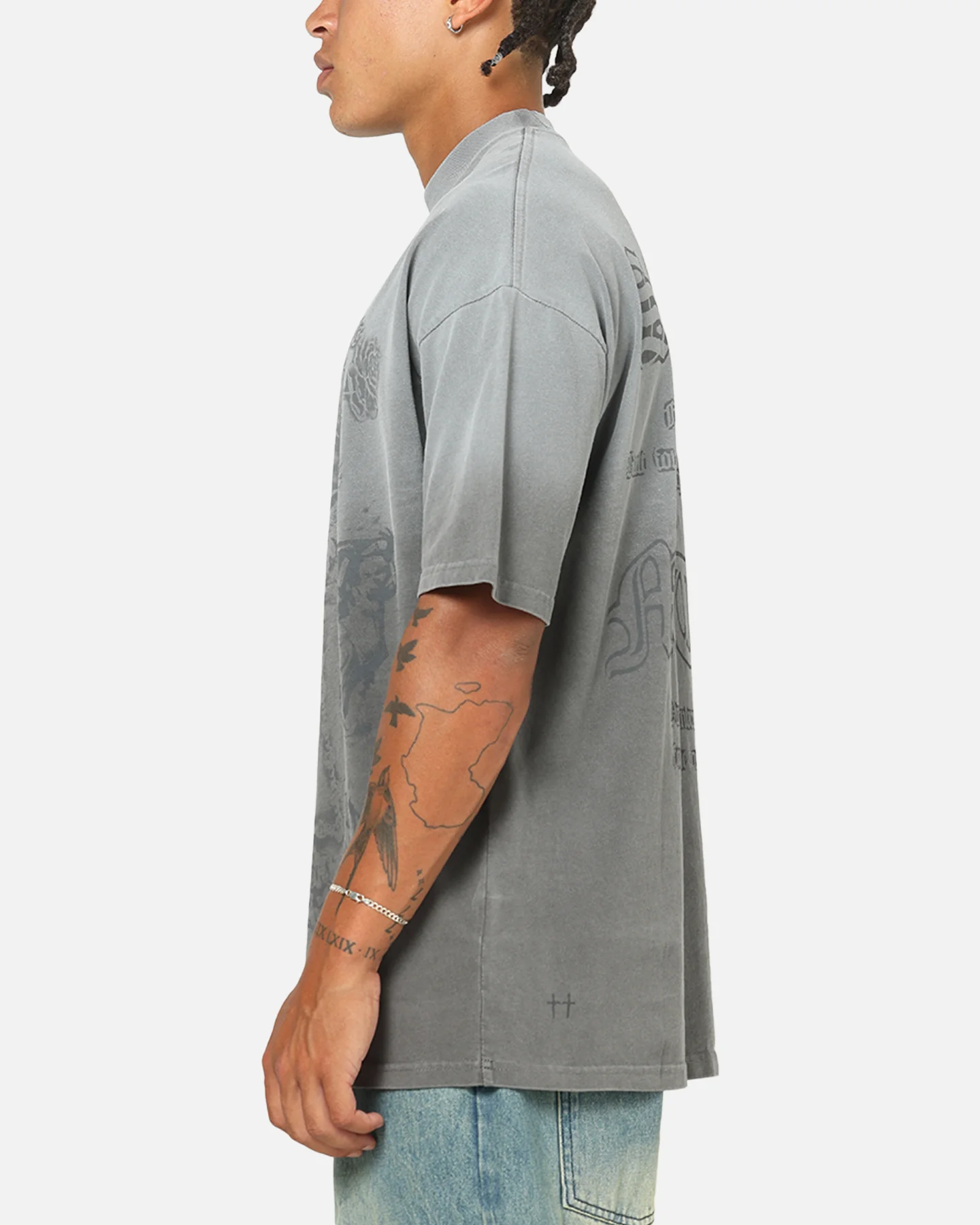 Saint Morta Holy Ghost T-Shirt Washed Charcoal - Image 6
