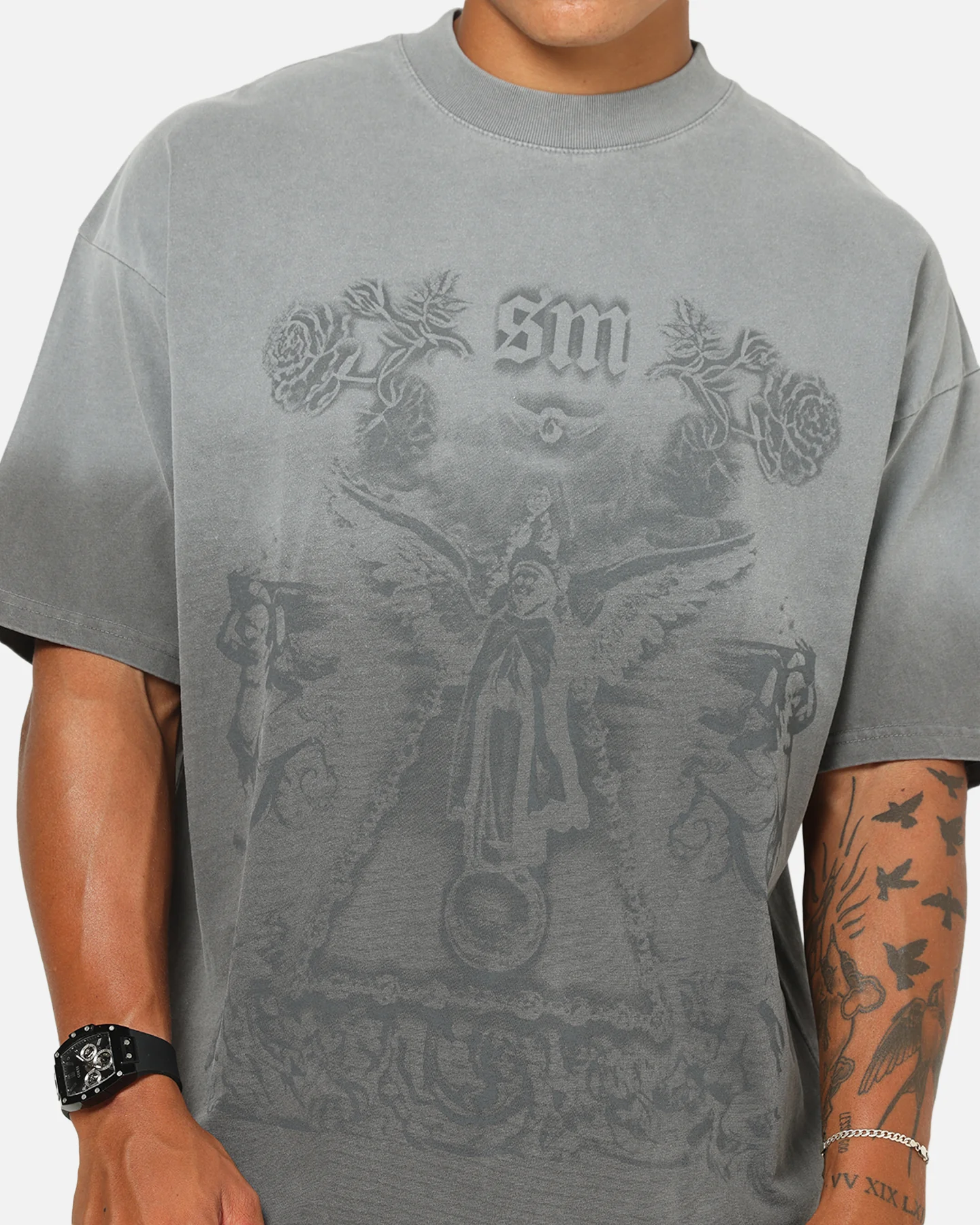 Saint Morta Holy Ghost T-Shirt Washed Charcoal - Image 7