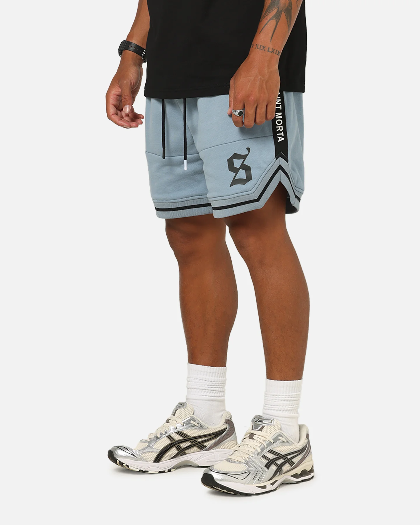Saint Morta Icon X Fleece Shorts Denim Blue - Image 6