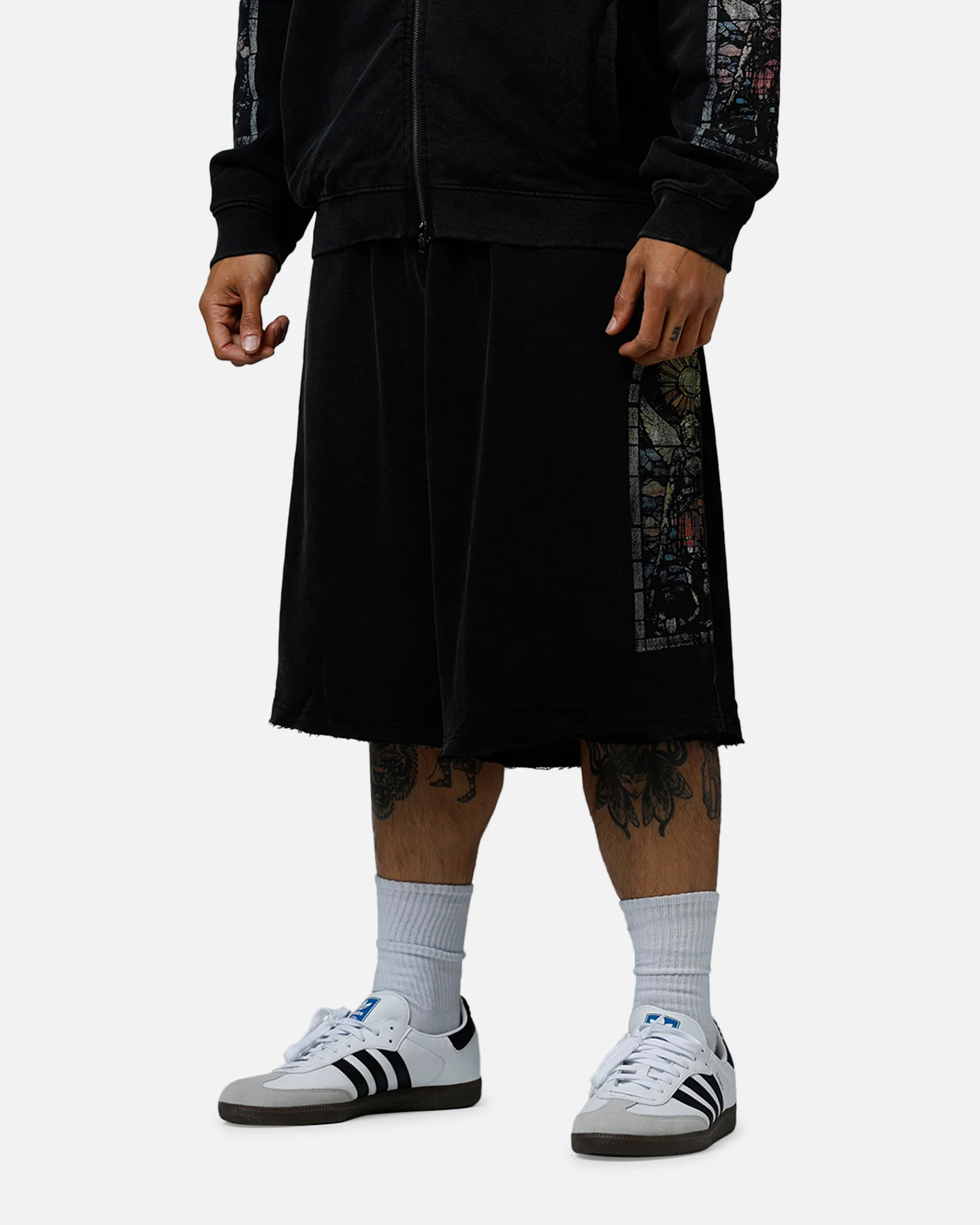 Saint Morta Kingdomcome Baggy Sweat Shorts Vintage Black - Image 4