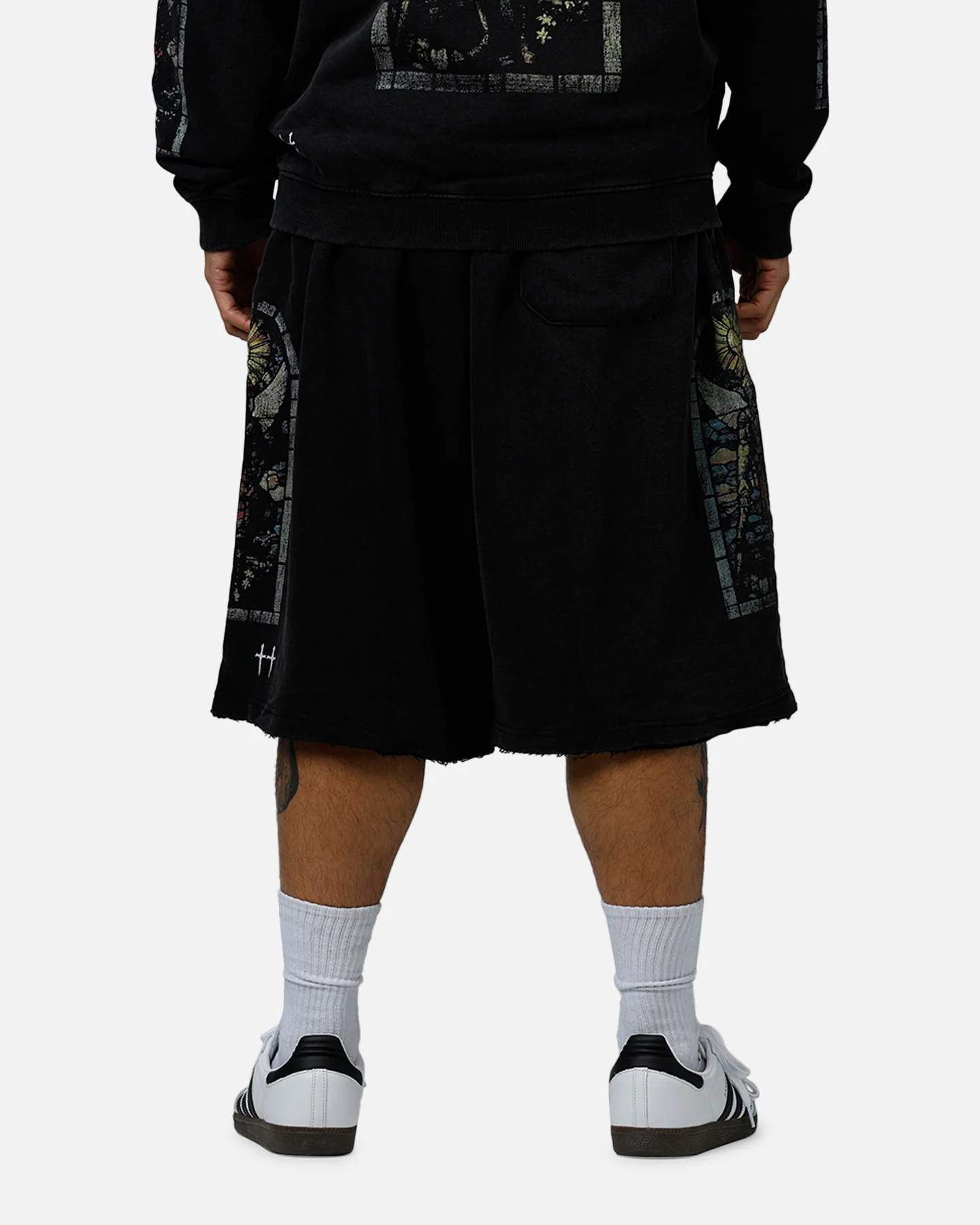 Saint Morta Kingdomcome Baggy Sweat Shorts Vintage Black - Image 5