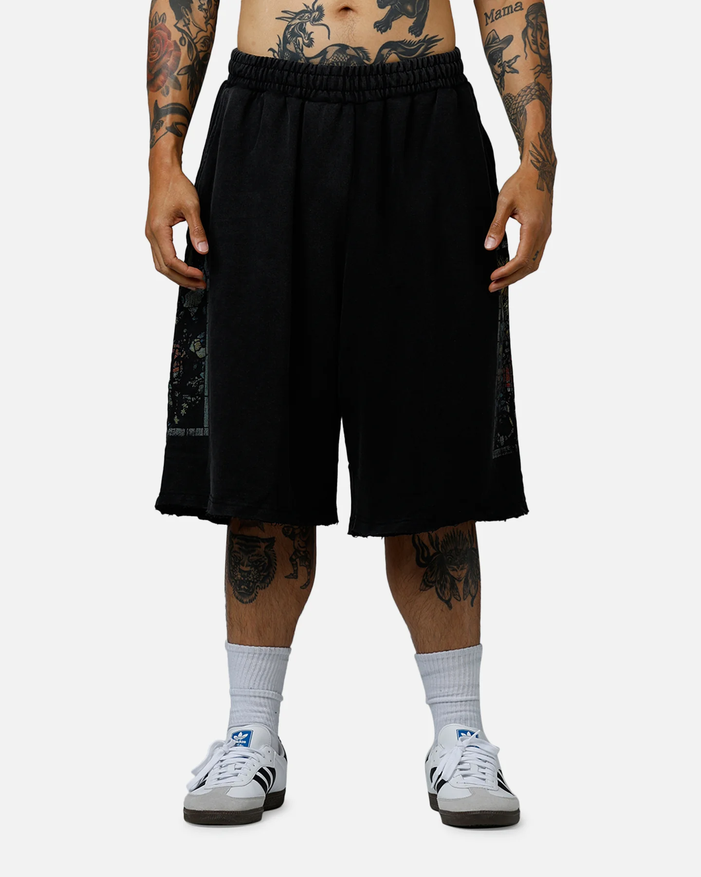 Saint Morta Kingdomcome Baggy Sweat Shorts Vintage Black - Image 6