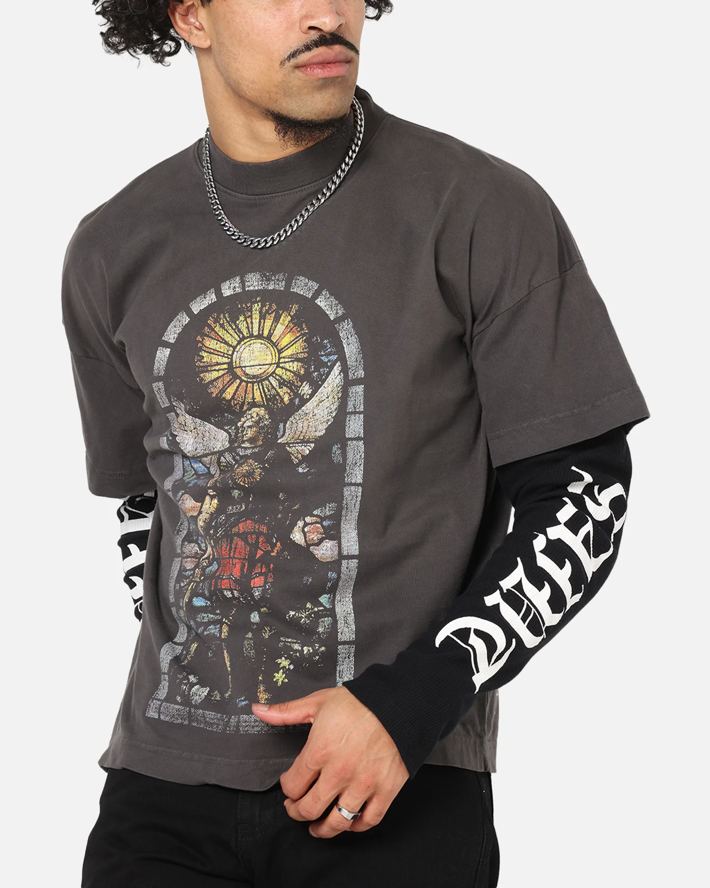 Saint Morta Kingdomcome Long Sleeve T-Shirt Washed Charcoal - Image 6