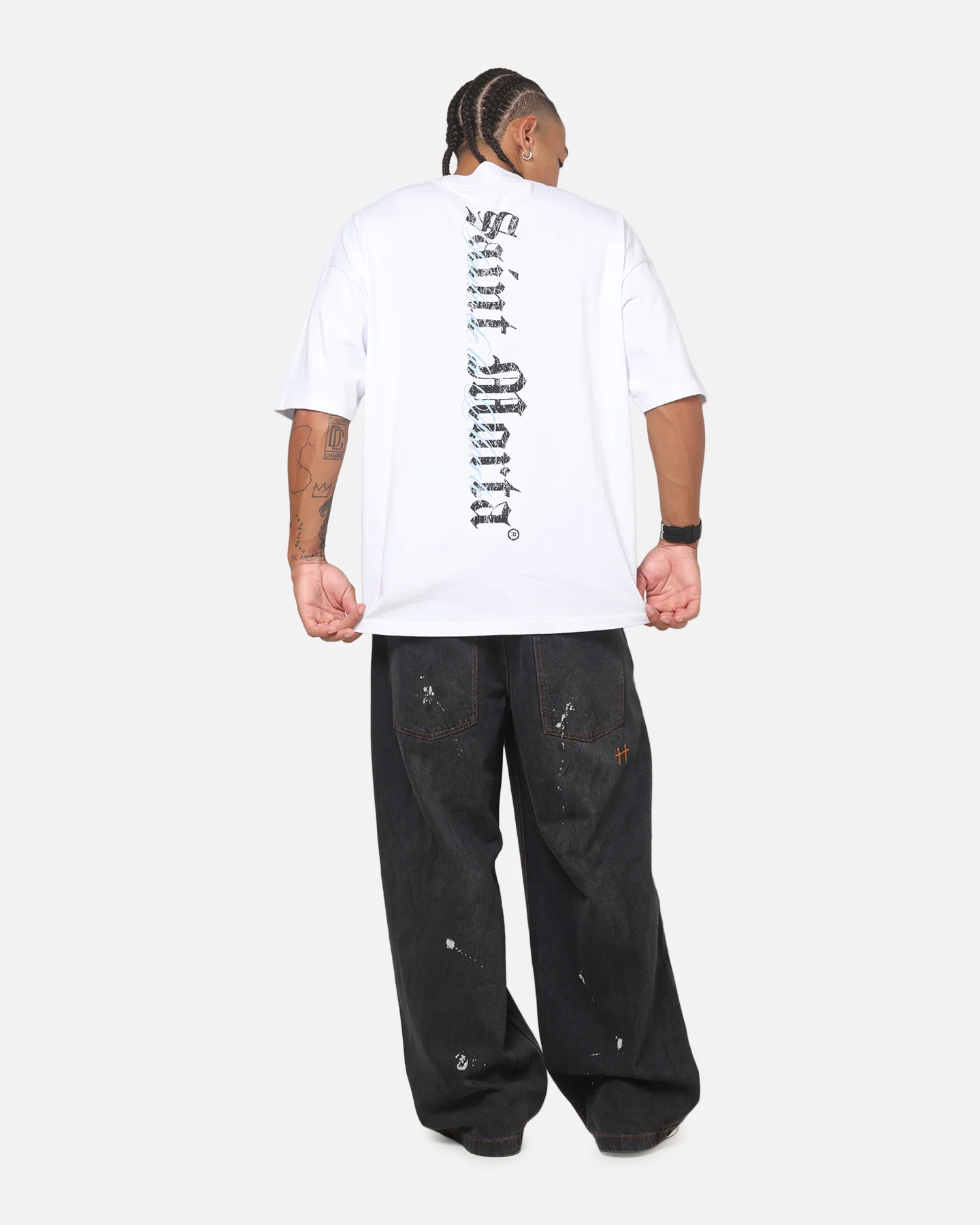 Saint Morta La Muerte Script T-Shirt White - Image 3