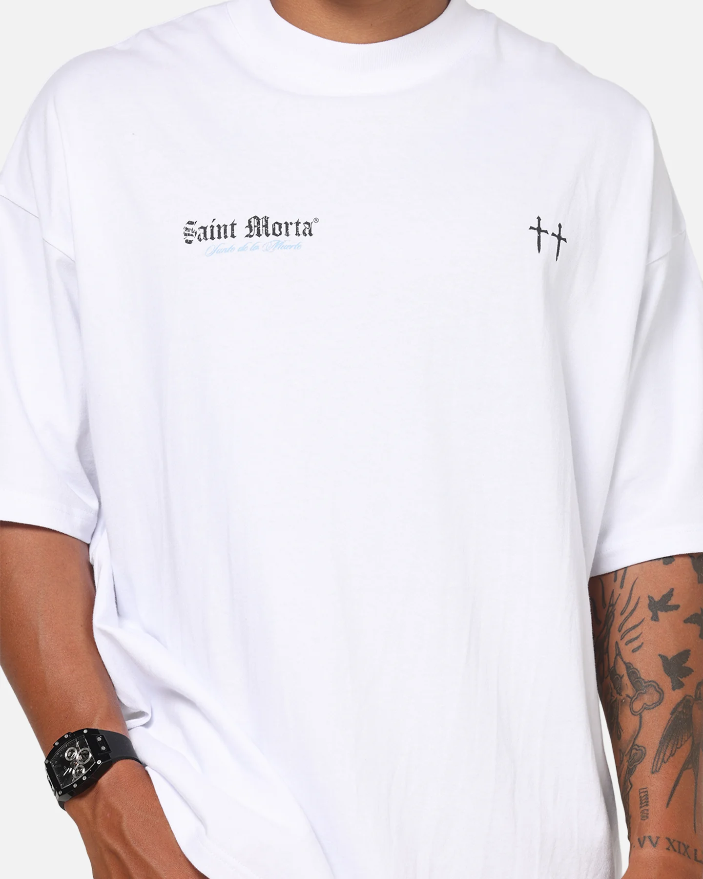 Saint Morta La Muerte Script T-Shirt White - Image 7