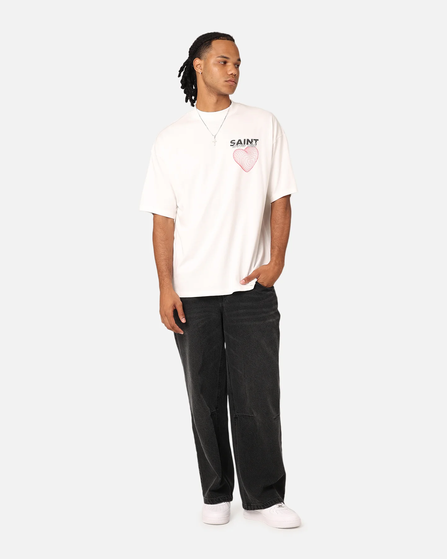 Saint Morta Lovers Club T-Shirt Off White - Image 2