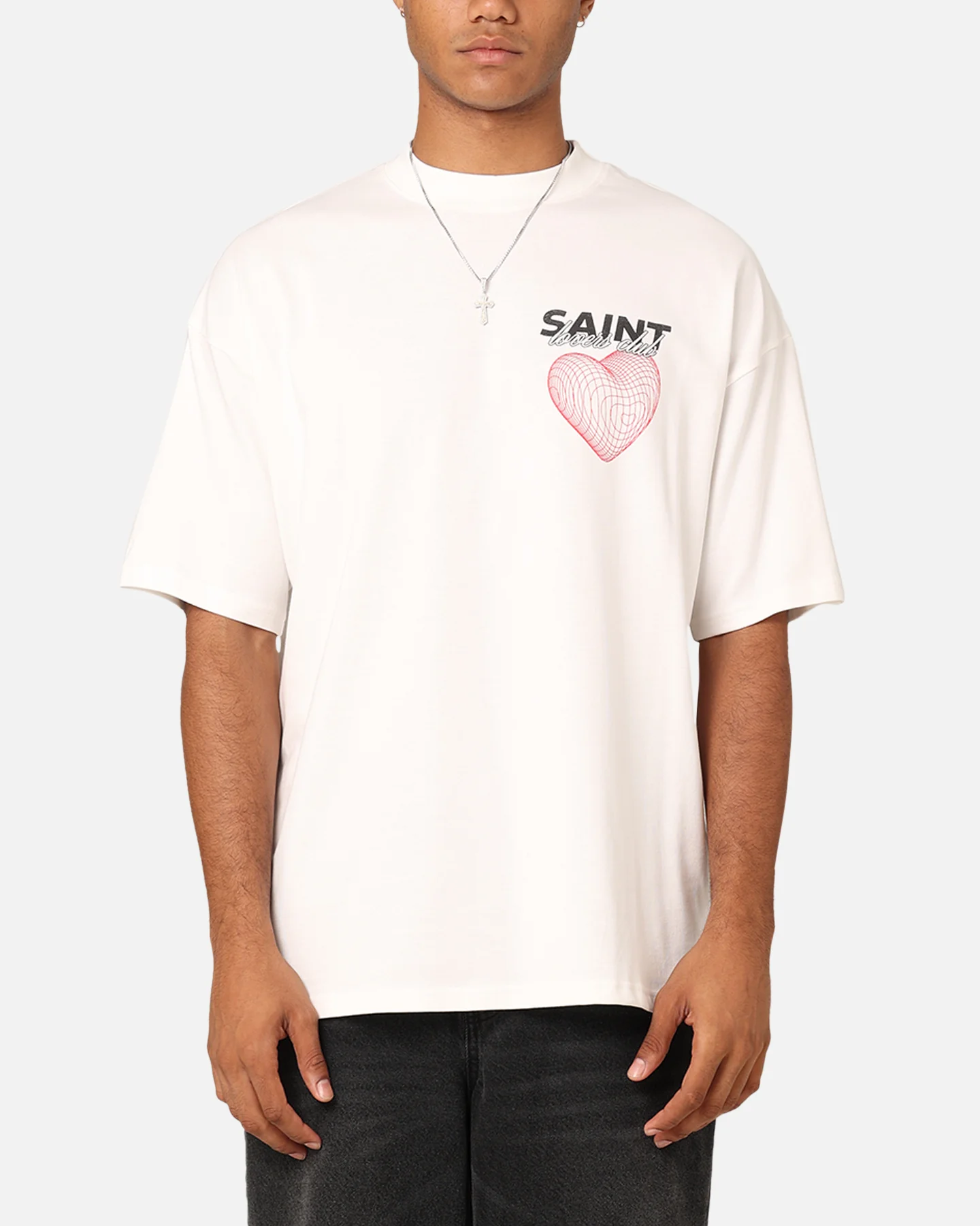 Saint Morta Lovers Club T-Shirt Off White - Image 4