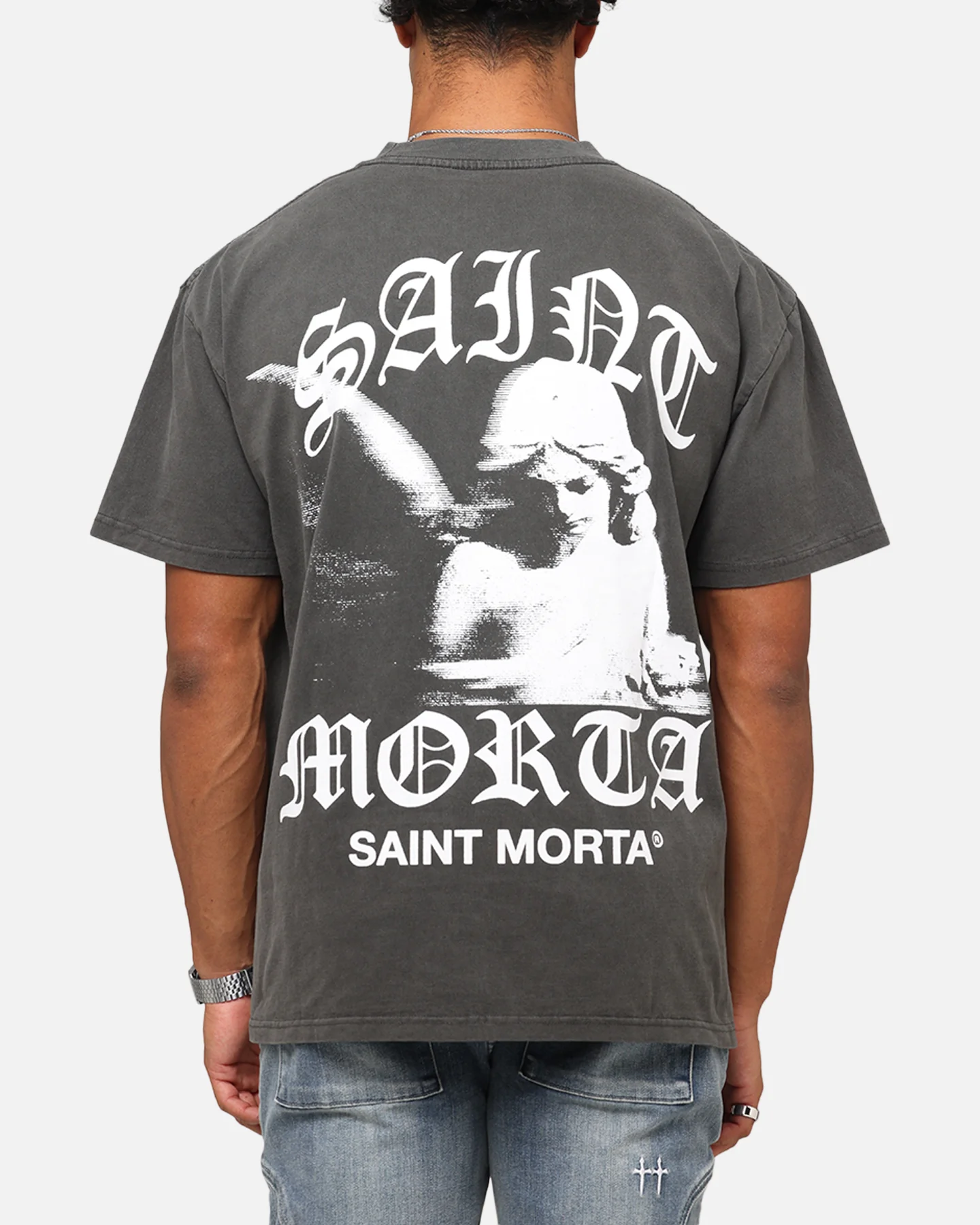 Saint Morta Maiden Boxy T-Shirt Black Wash