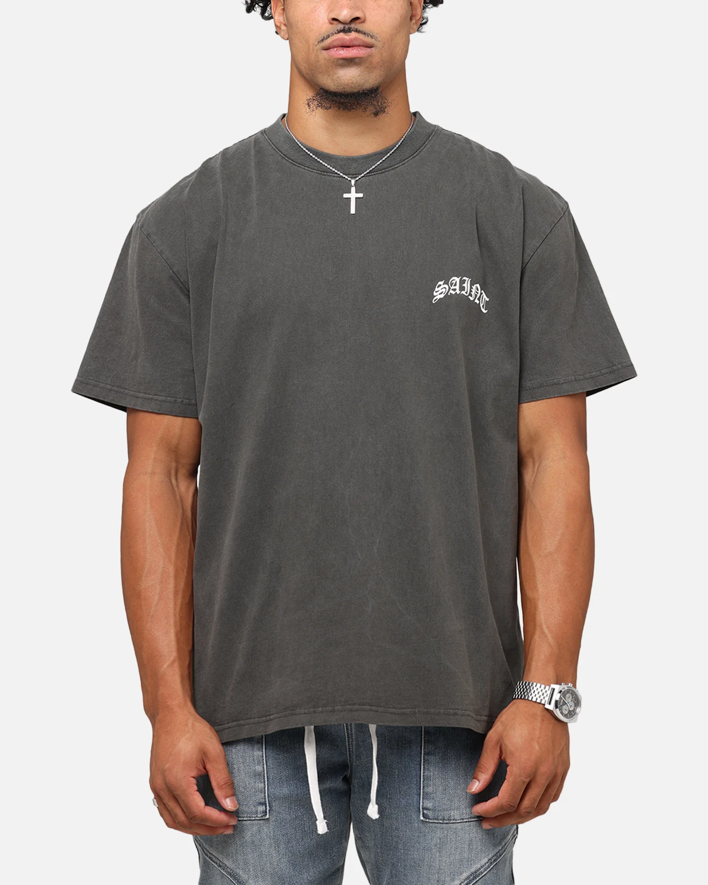 Saint Morta Maiden Boxy T-Shirt Black Wash - Image 2