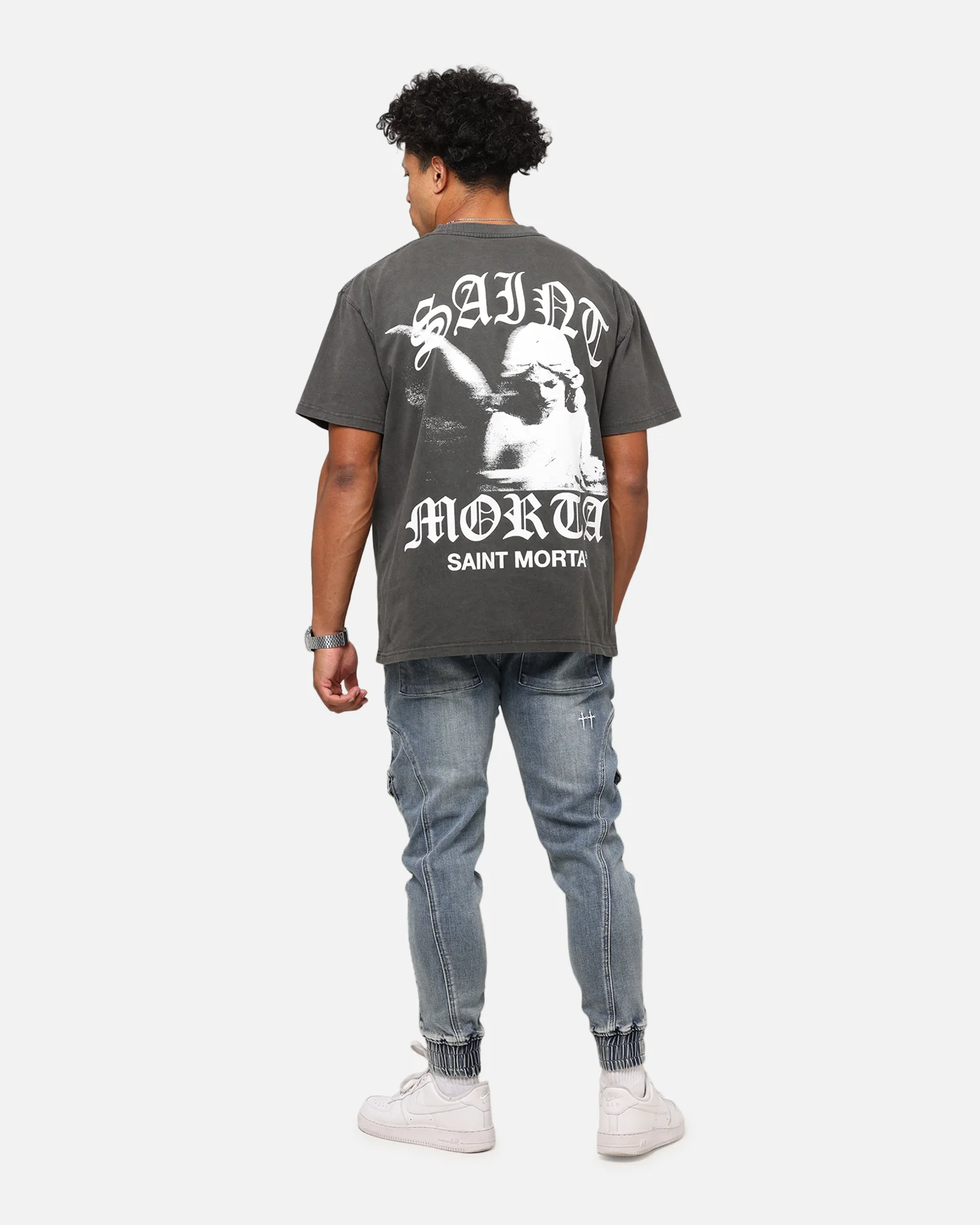 Saint Morta Maiden Boxy T-Shirt Black Wash - Image 3