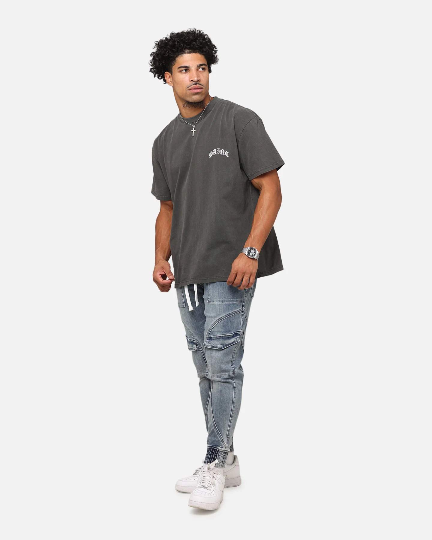 Saint Morta Maiden Boxy T-Shirt Black Wash - Image 4