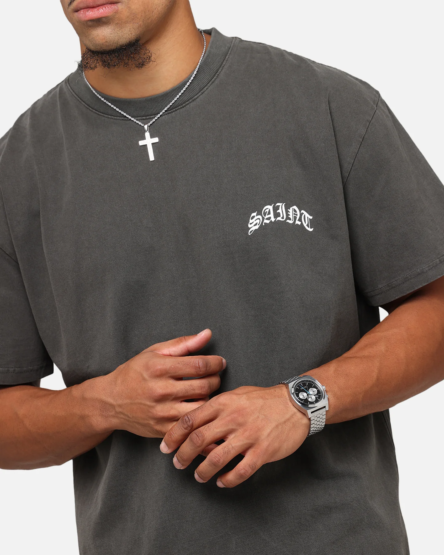 Saint Morta Maiden Boxy T-Shirt Black Wash - Image 8