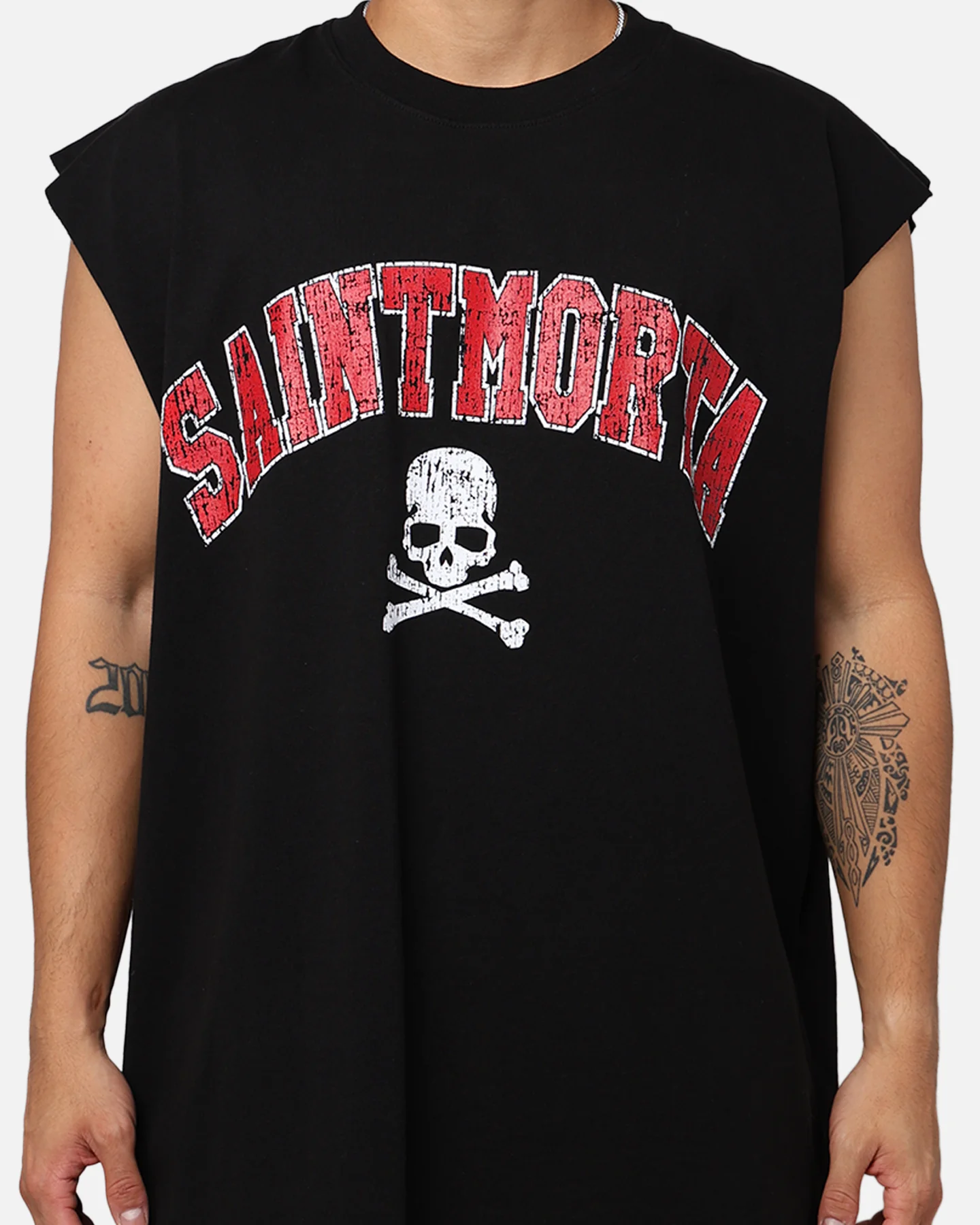 Saint Morta Members Club Muscle T-Shirt Black - Image 4