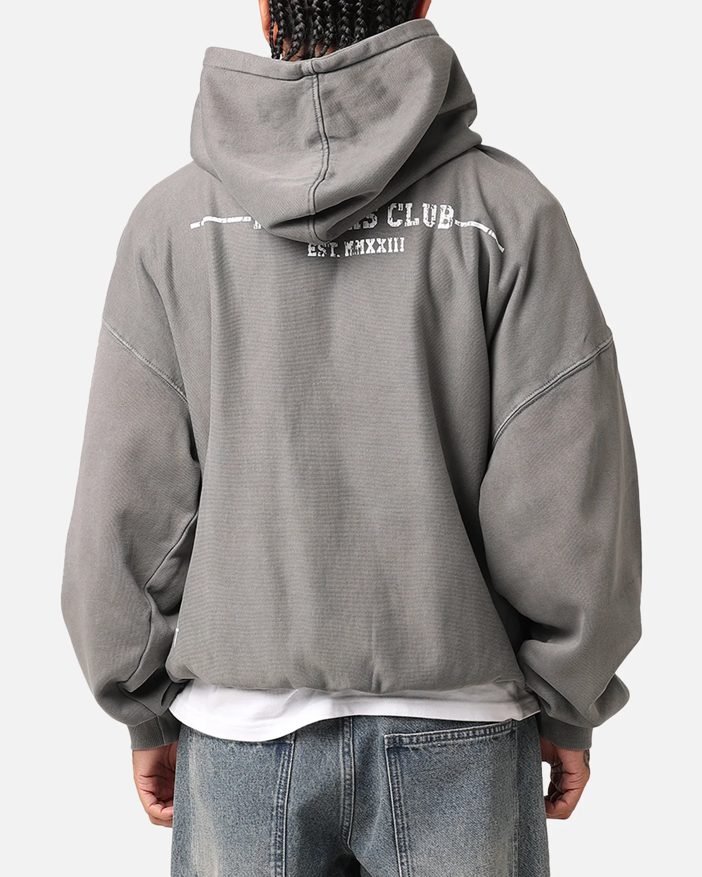 Saint Morta Members Club Premium Hoodie Washed Charcoal - Image 4