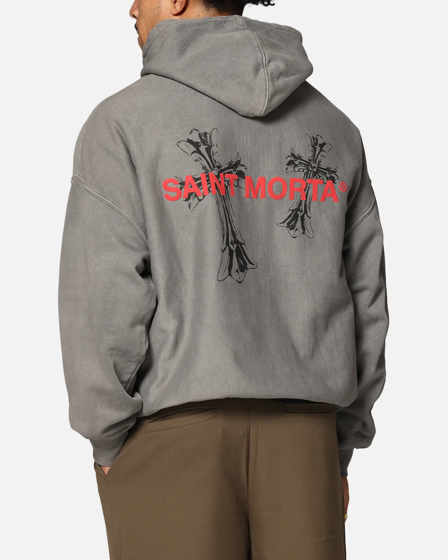 Saint Morta Memoriam Boxy Hoodie Washed Charcoal - Image 8