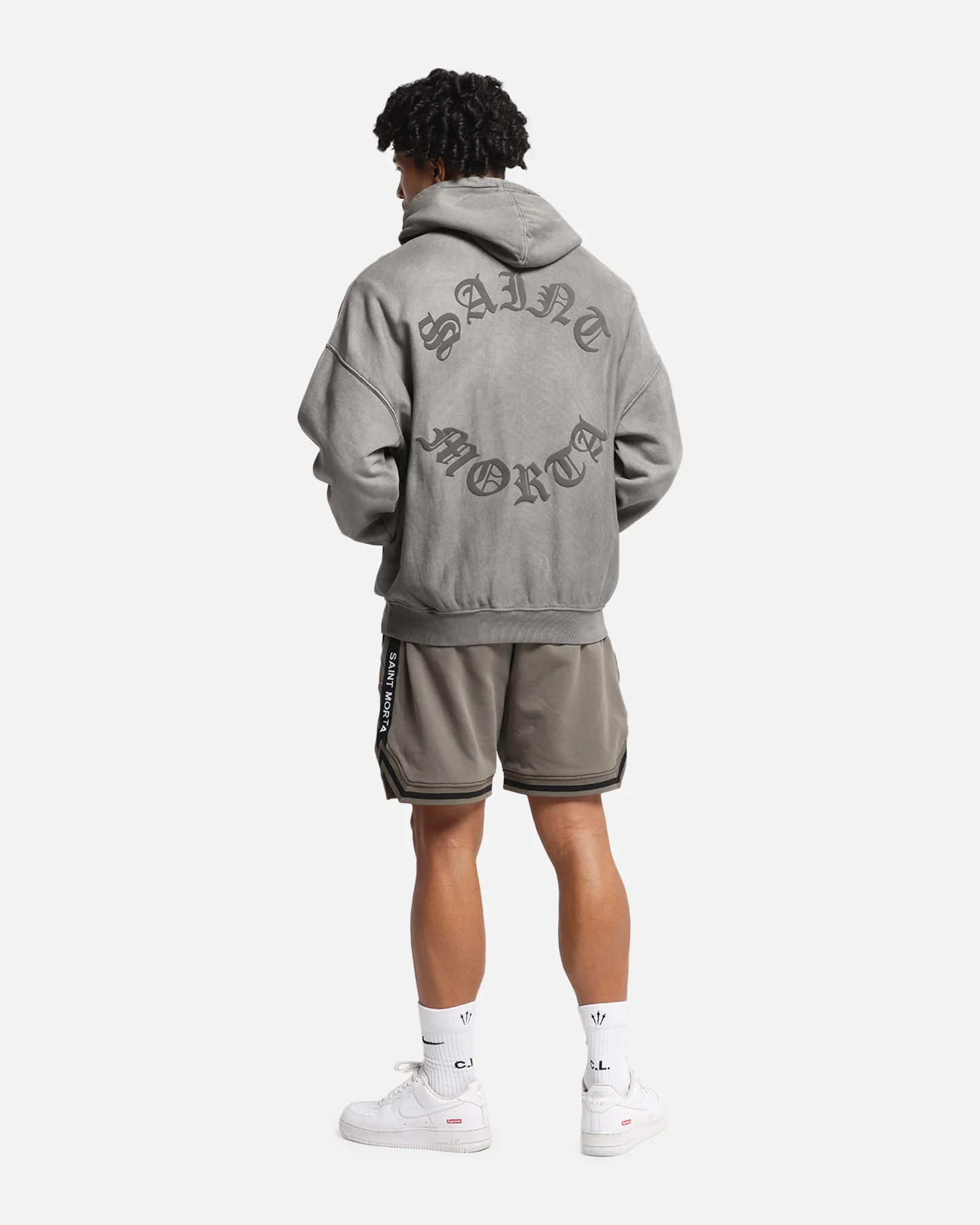 Saint Morta Mortal Boxy Hoodie Washed Charcoal - Image 3