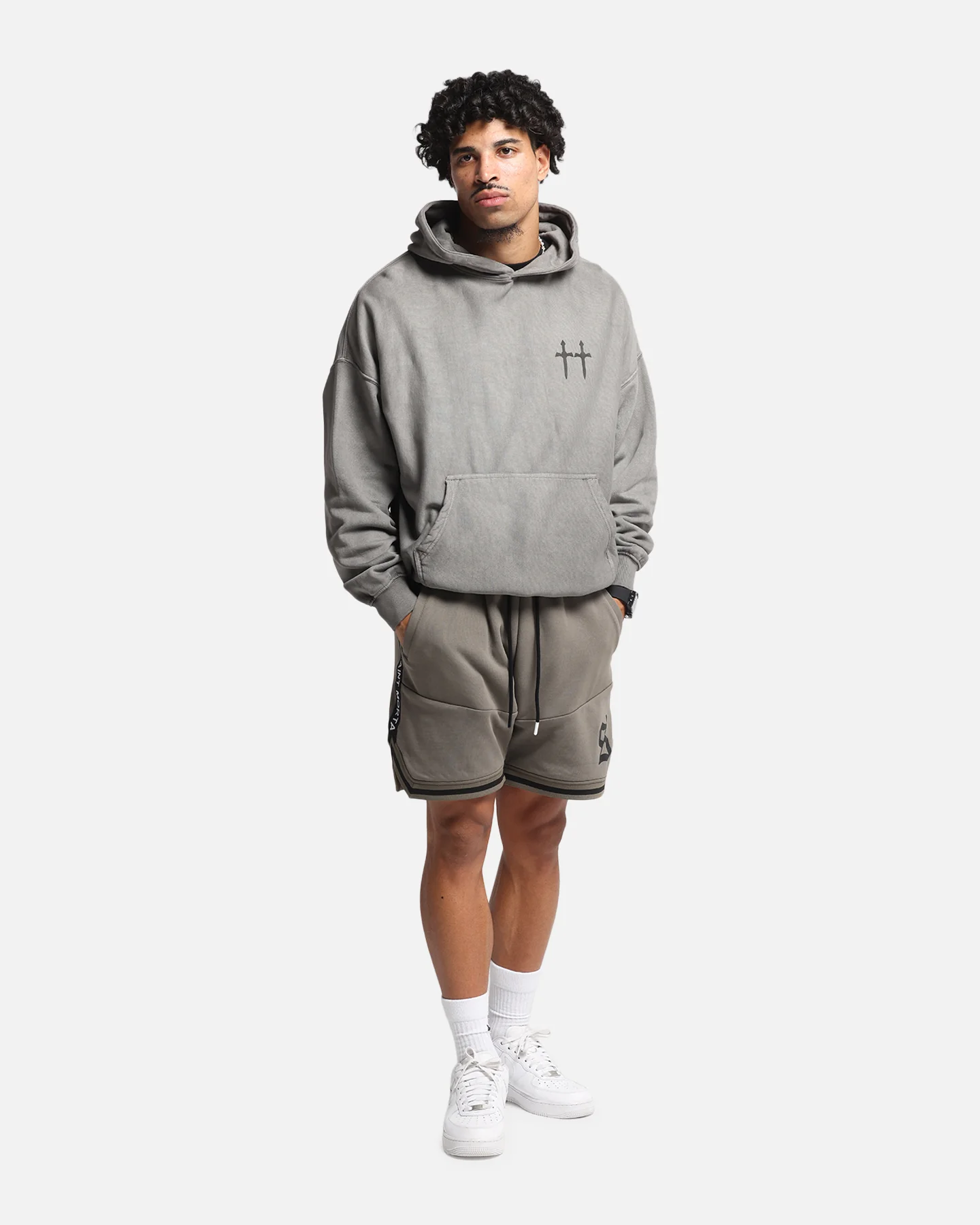 Saint Morta Mortal Boxy Hoodie Washed Charcoal - Image 4