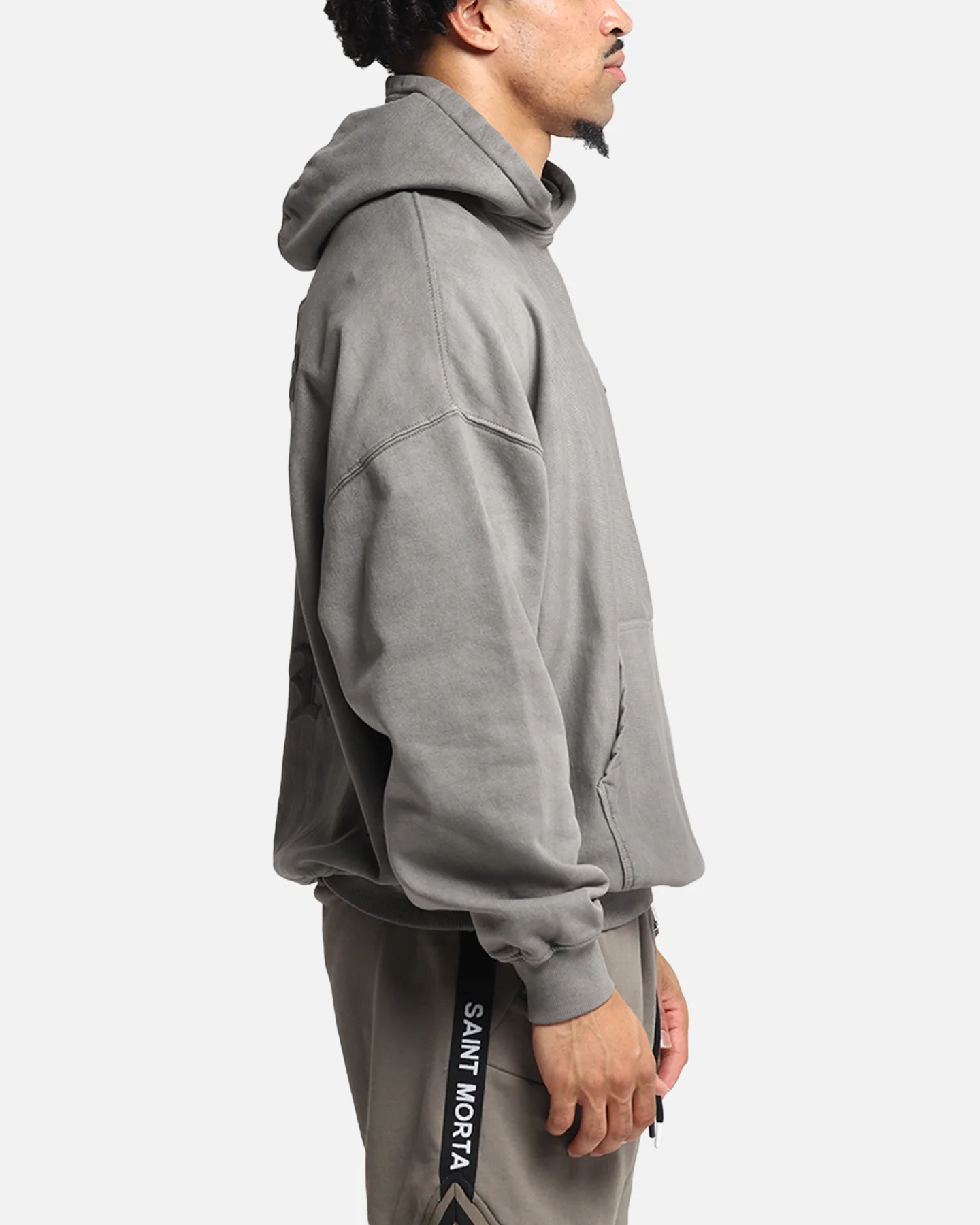 Saint Morta Mortal Boxy Hoodie Washed Charcoal - Image 5
