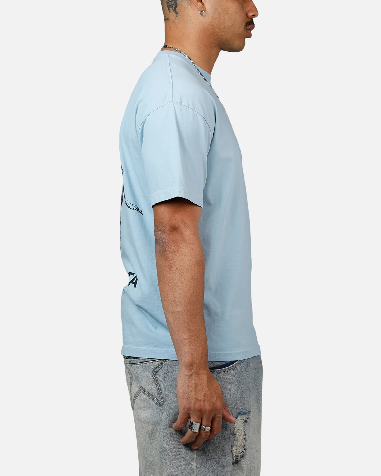 Saint Morta Nothing Is Forever Drop T-Shirt Slate Blue - Image 4