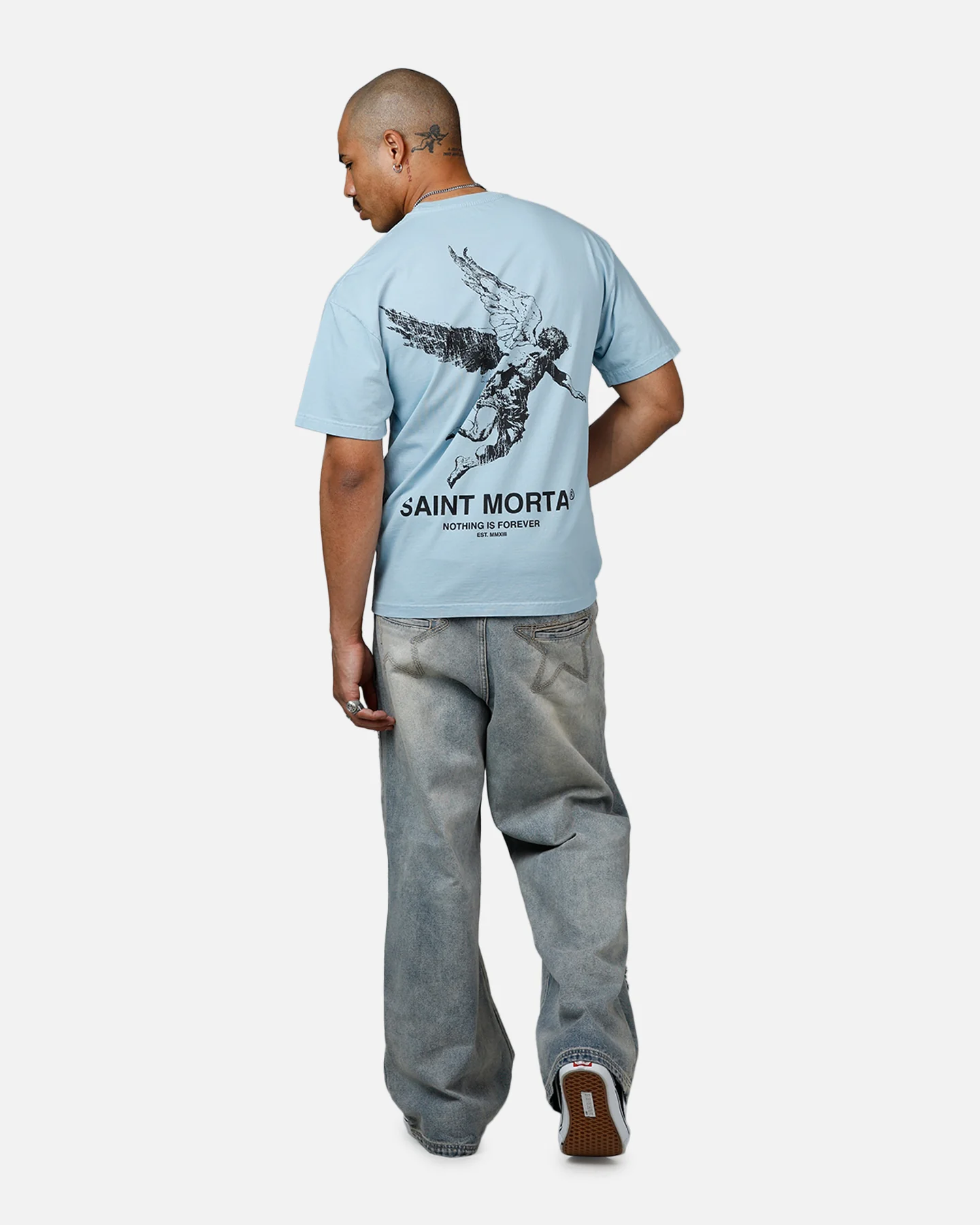 Saint Morta Nothing Is Forever Drop T-Shirt Slate Blue - Image 6