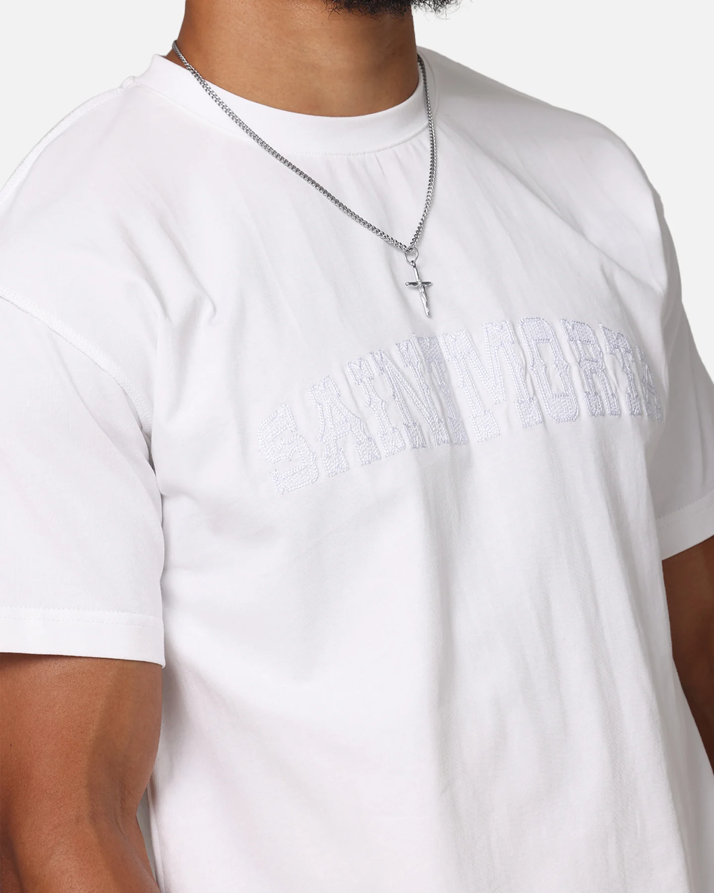 Saint Morta Oklahoma Xweave Lafayette T-Shirt White/White - Image 6