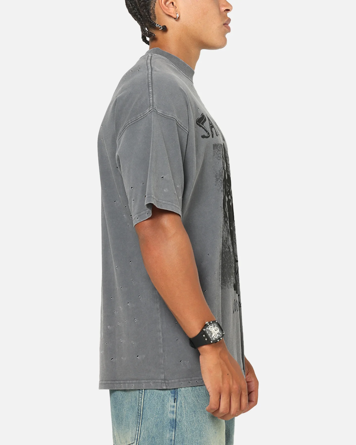 Saint Morta Punk Tour T-Shirt Washed Charcoal - Image 4