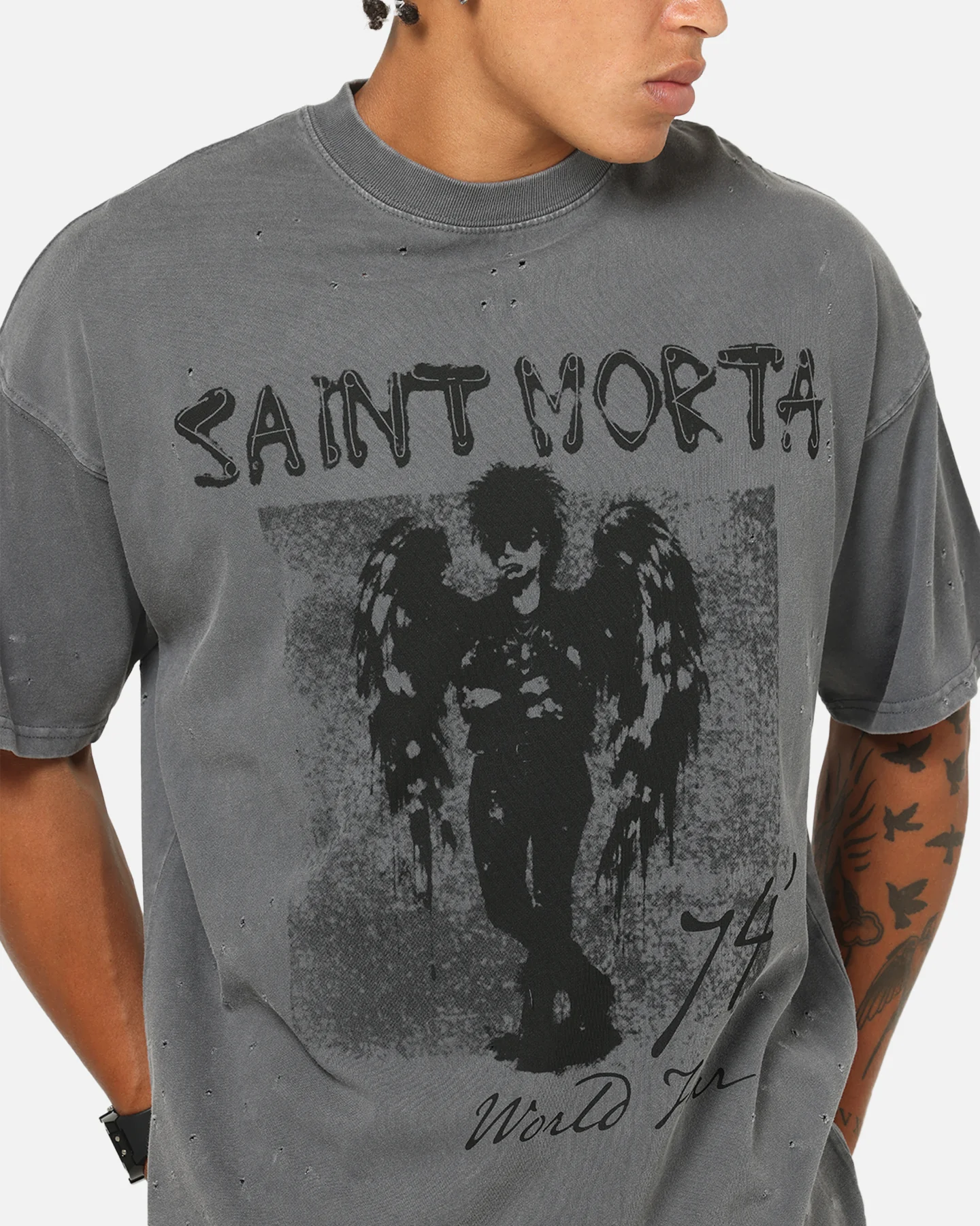 Saint Morta Punk Tour T-Shirt Washed Charcoal - Image 6