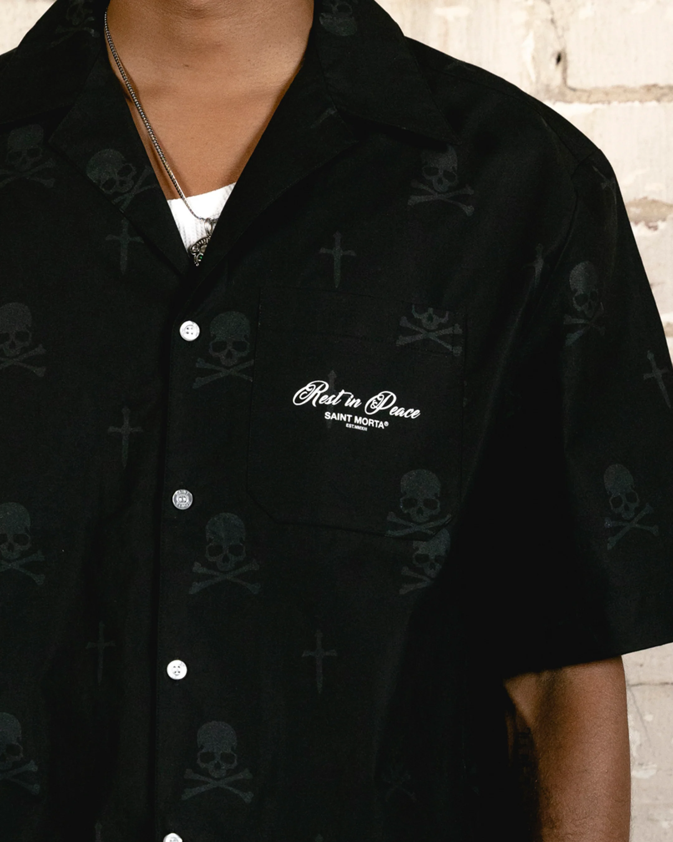 Saint Morta Rest In Pieces Short Sleeve Shirt Black - Image 4