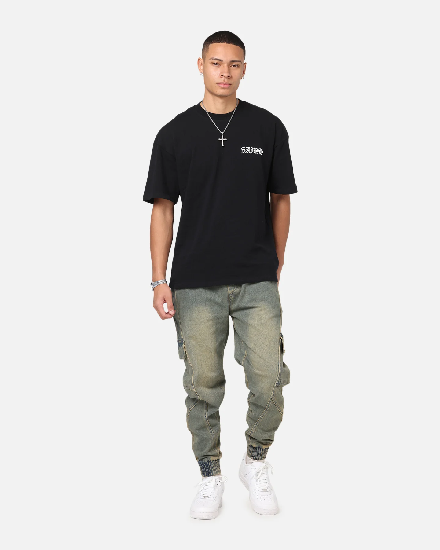 Saint Morta Rodeo Denim Joggers Dirty Blue - Image 2