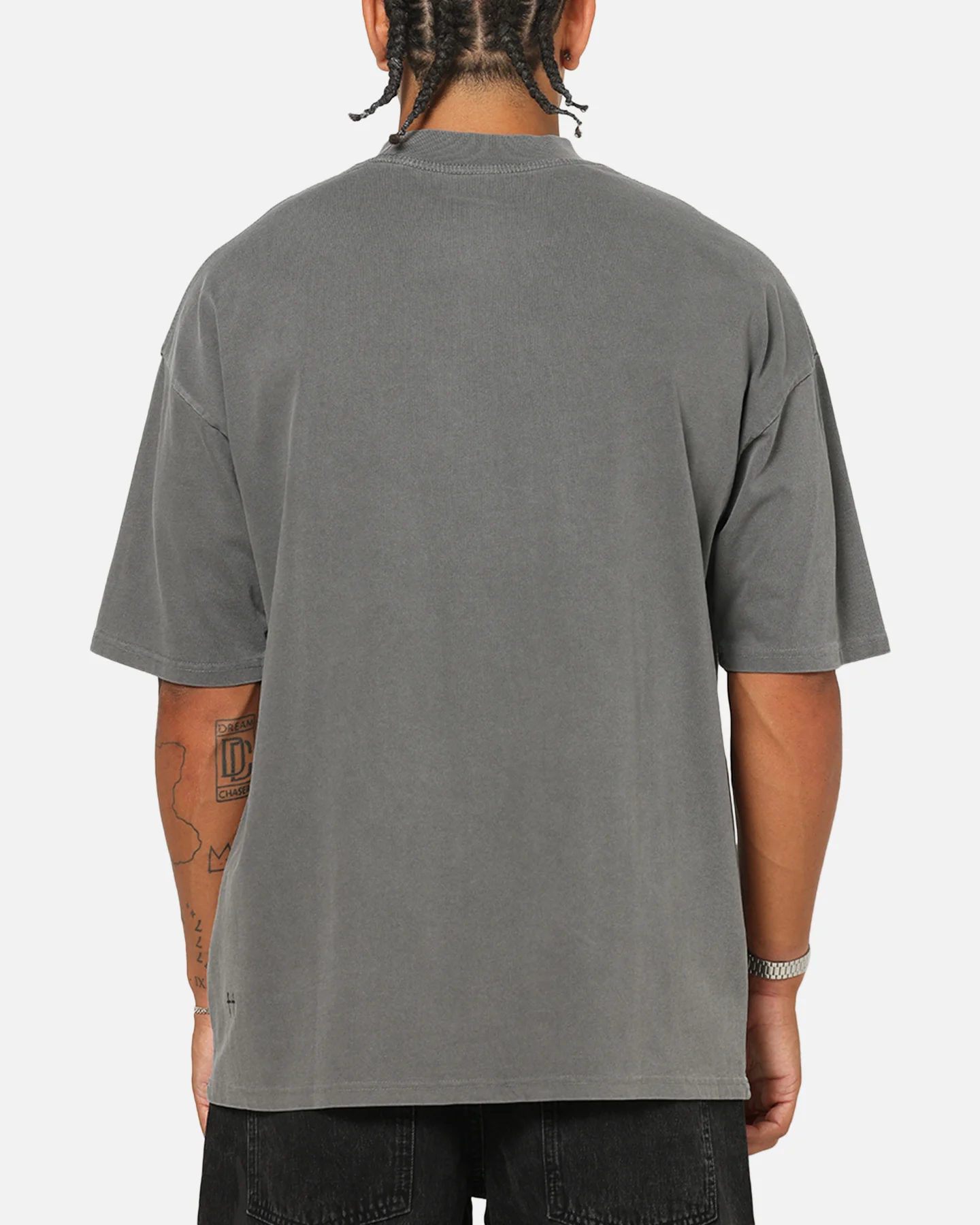 Saint Morta Serenity Mock Neck T-Shirt Washed Charcoal - Image 3